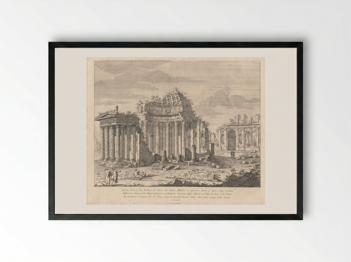 Tempel van Juno en Jupiter - Giovanni Francesco Costa - Framed Print Black