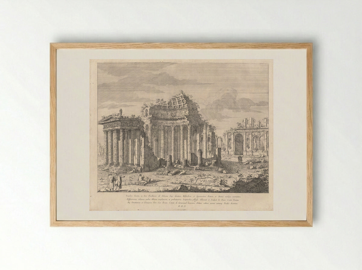 Tempel van Juno en Jupiter - Giovanni Francesco Costa - Framed Print Wood