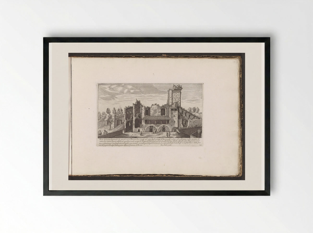 Tempel van Serapis - Giovanni Giacomo de' Rossi - Framed Print Black