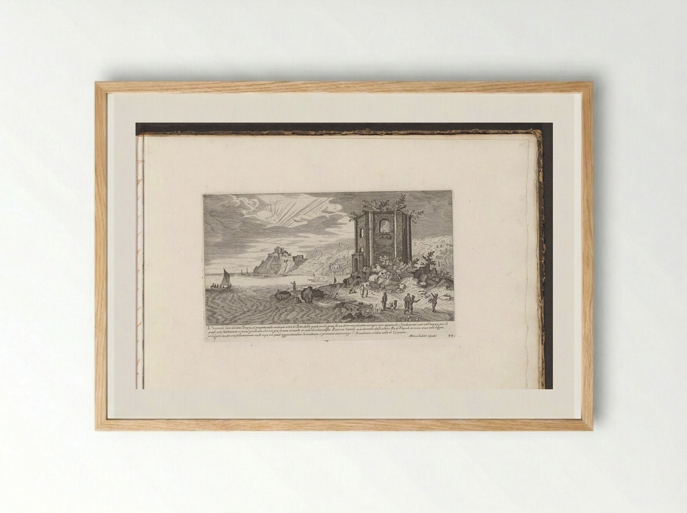 Tempel van Venus bij Baia - Giovanni Giacomo de' Rossi - Framed Print Wood
