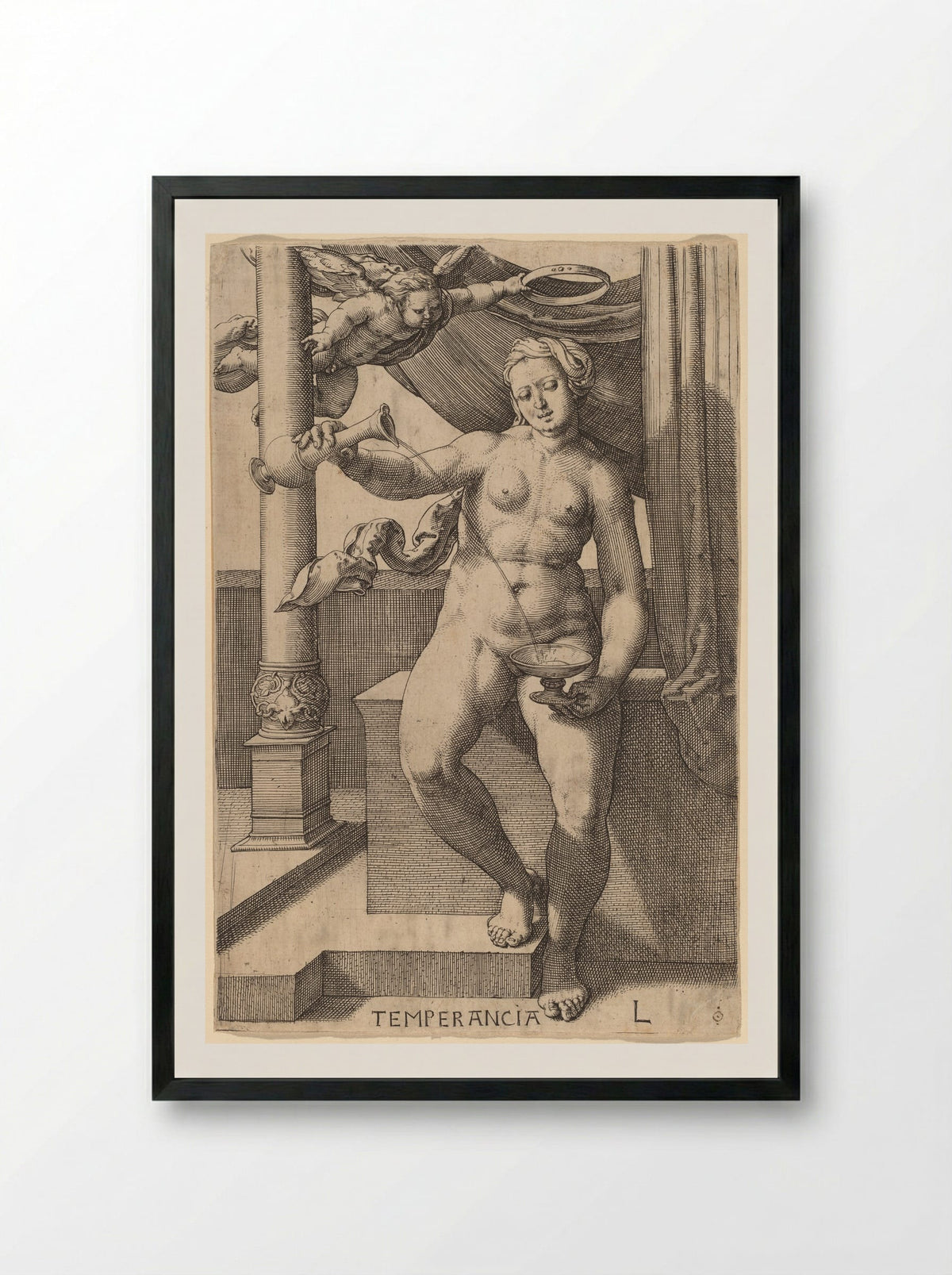 Temperance - Lucas van Leyden - Framed Print Black