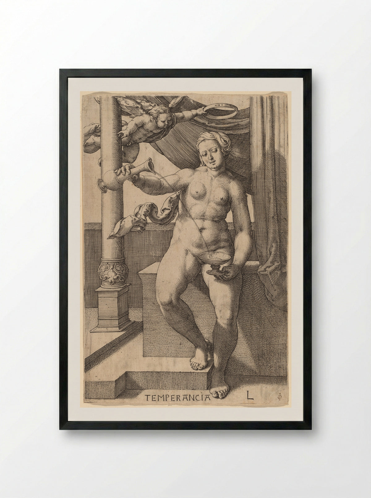 Temperance - Lucas van Leyden - Framed Print Black
