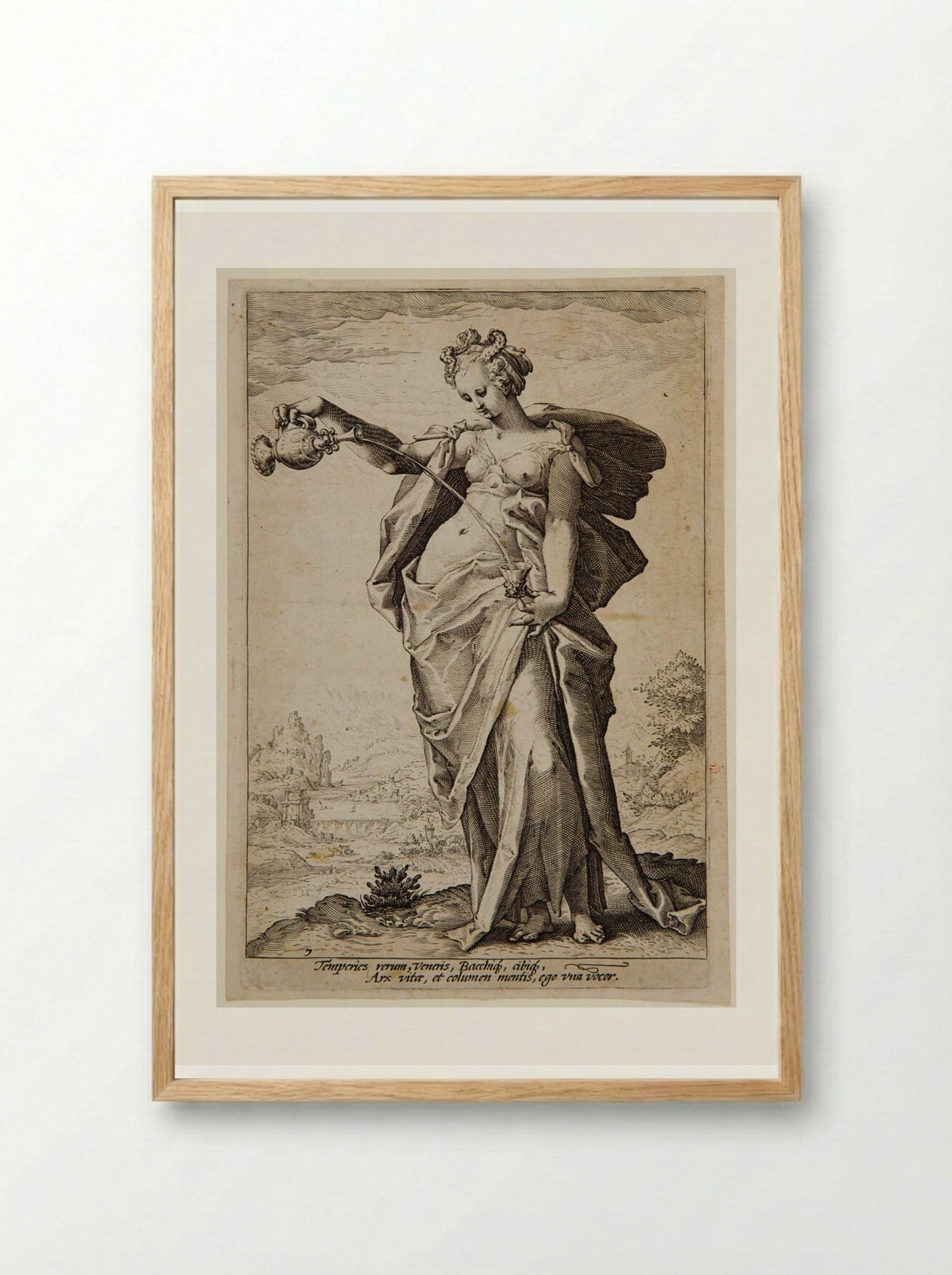 Temperance - Jacob Matham - Framed Print Wood