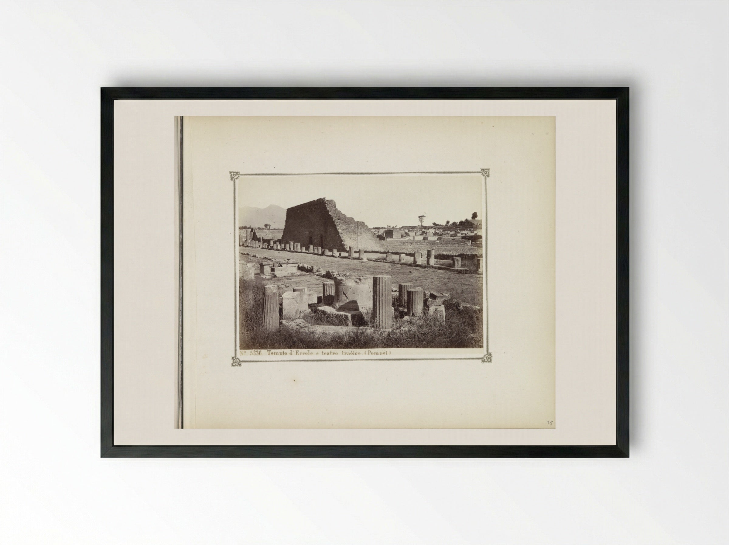 Tempio d'Ercole e teatro tragico (Pompeii) - Giorgio Sommer - Framed Print Black