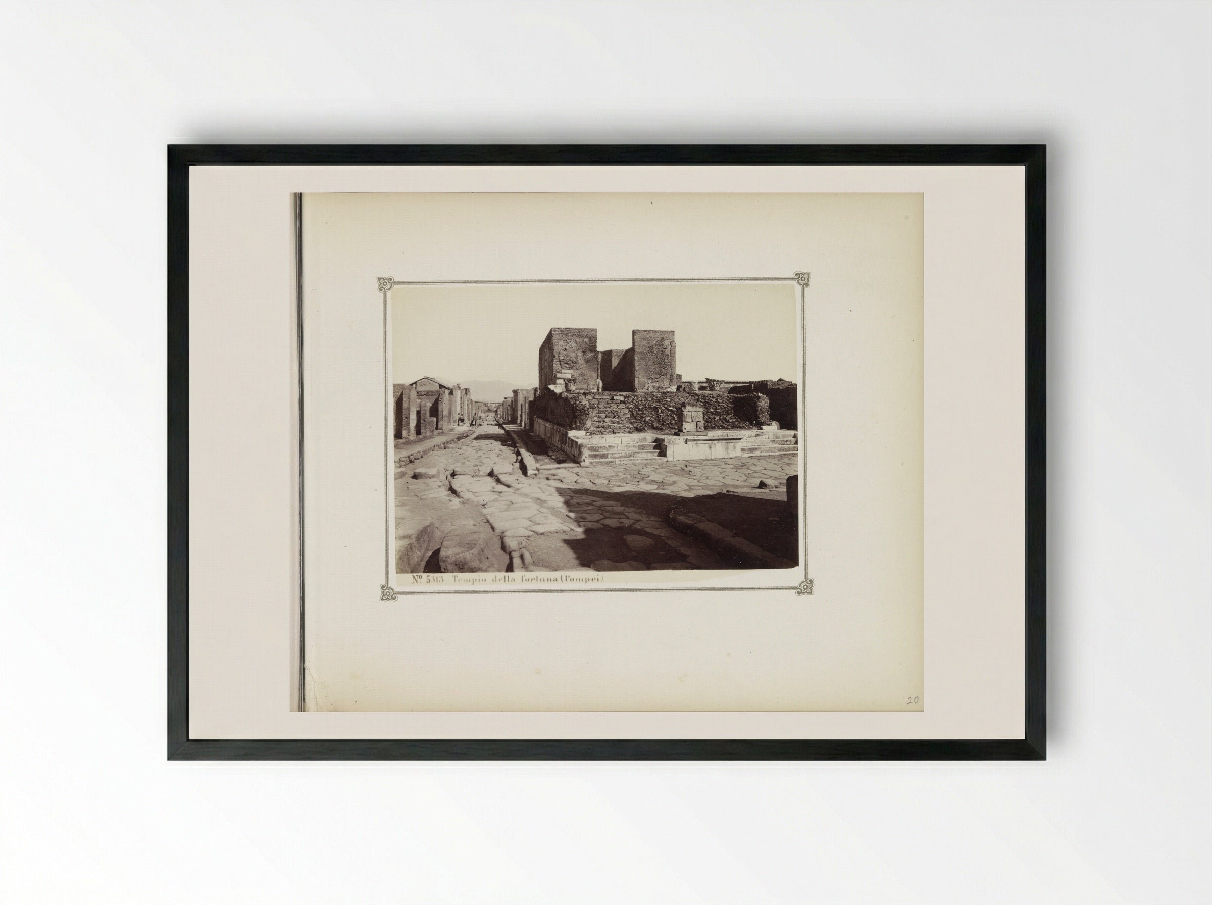 Tempio della Fortuna Augusta, Pompeii - Giorgio Sommer - Framed Print Black