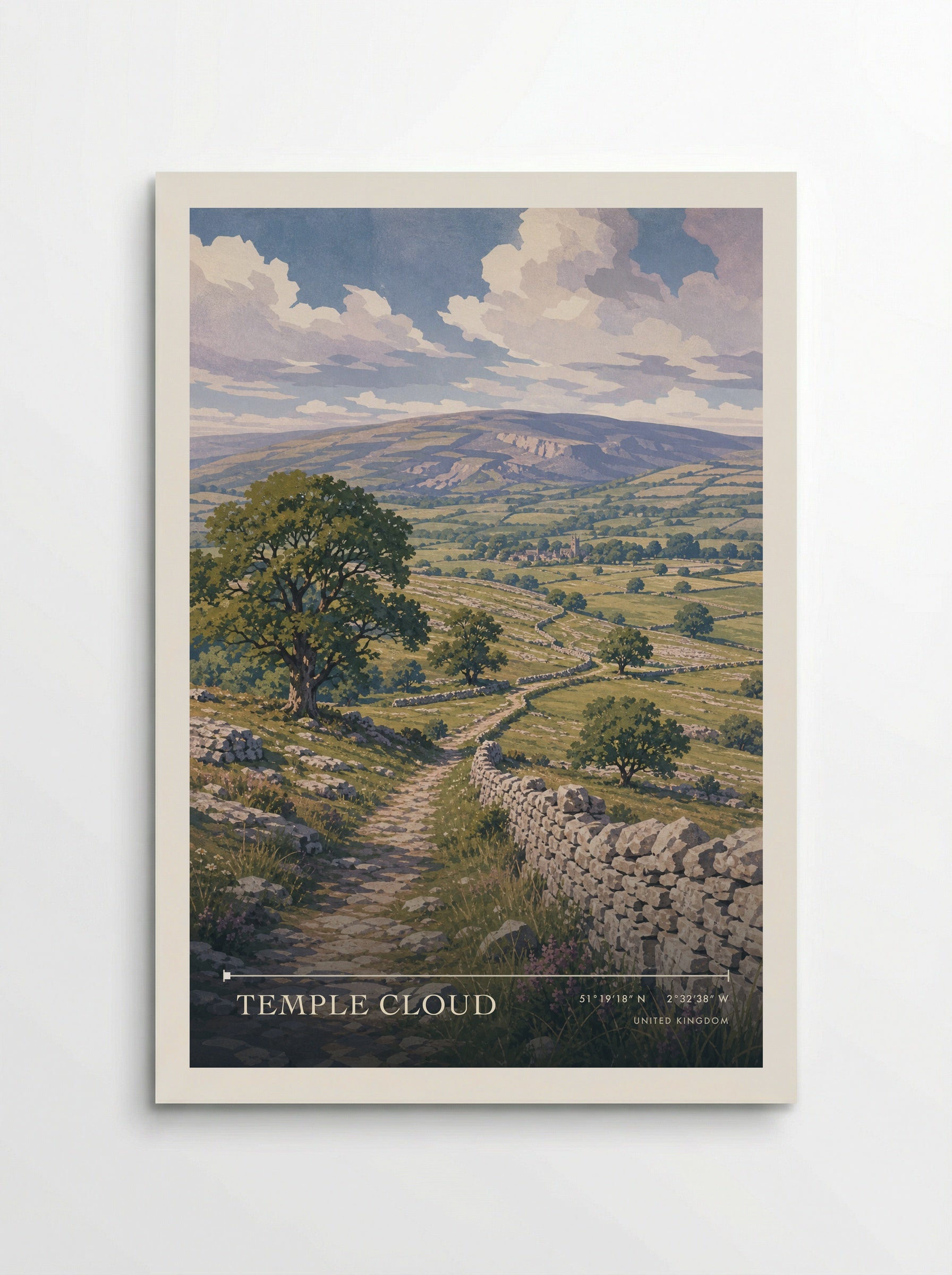 Temple Cloud United Kingdom Travel Poster - Poster