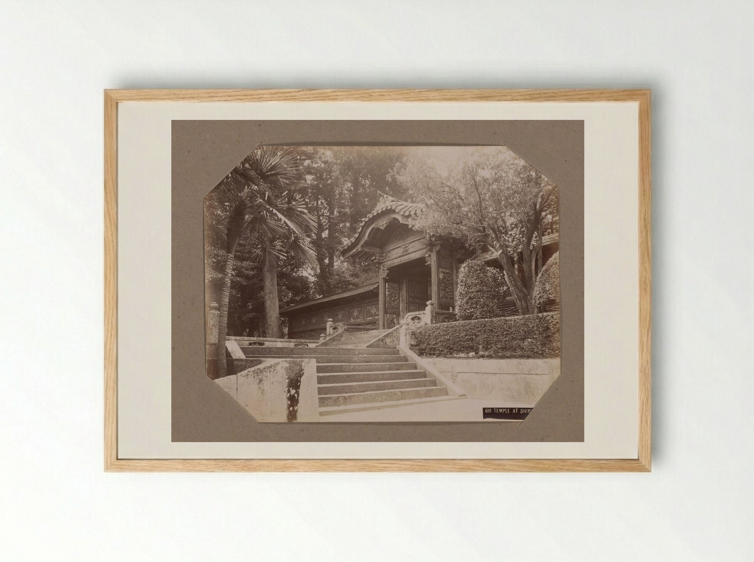 Temple at Shiba, Tokyo - Kusakabe Kimbei - Framed Print Wood