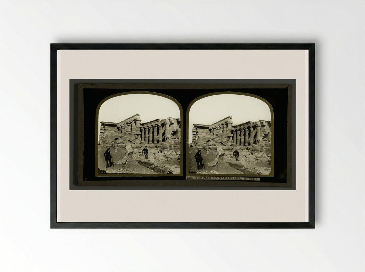 Temples at Maharraka, in Nubia - Francis Frith - Framed Print Black