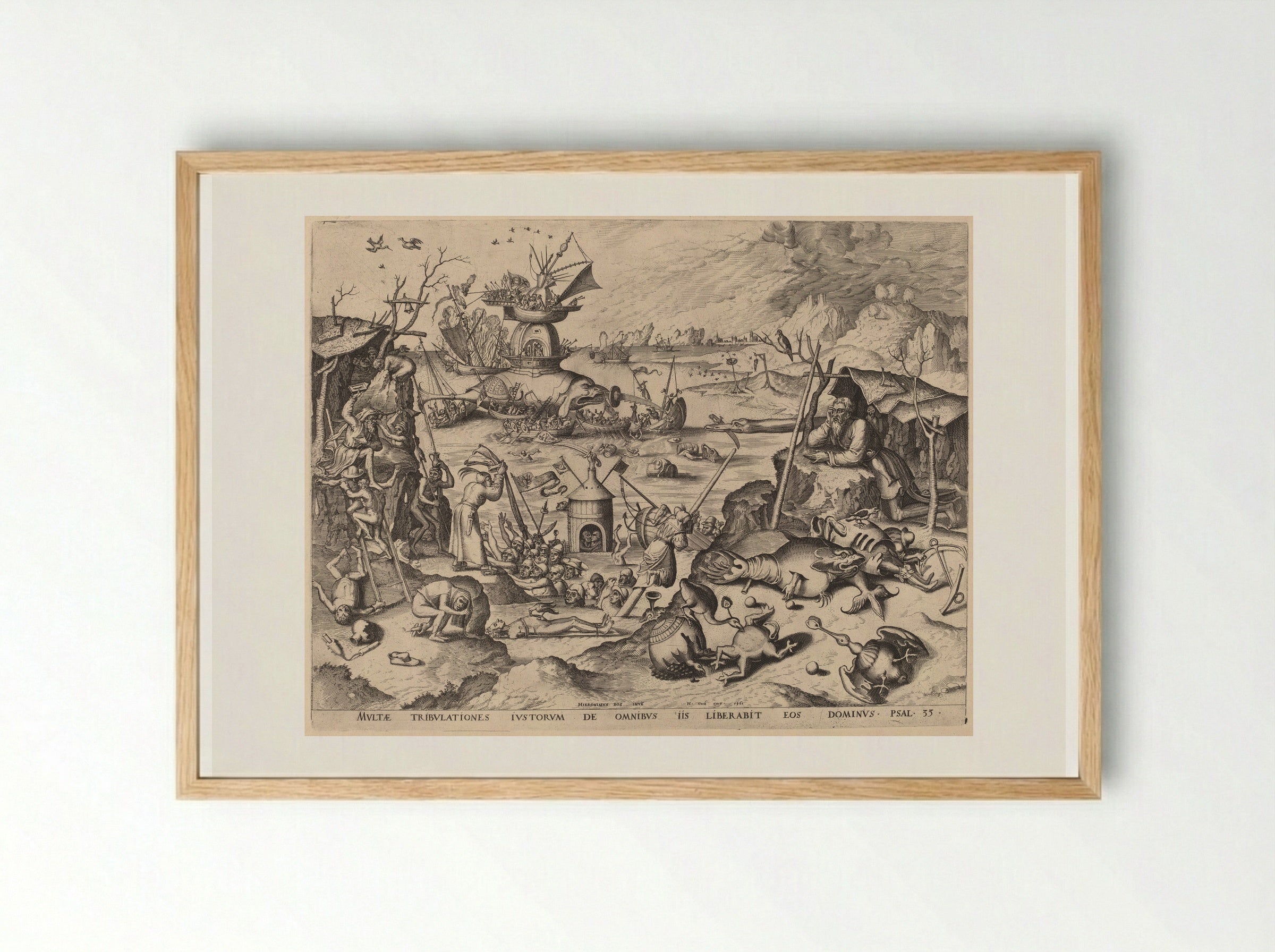 Temptation - Hieronymus Cock - Framed Print Wood