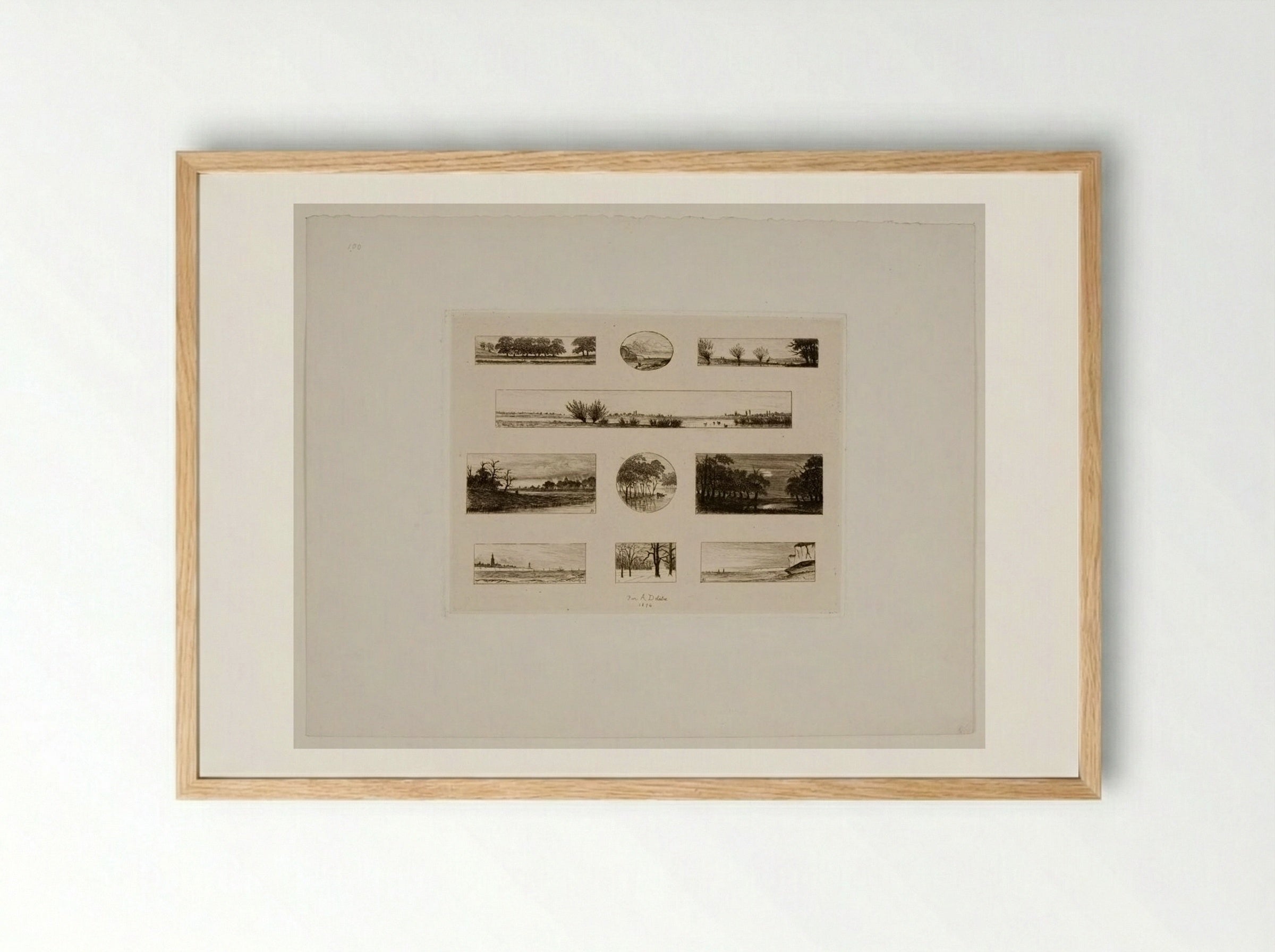 Ten Landscapes - Auguste Delâtre - Framed Print Wood