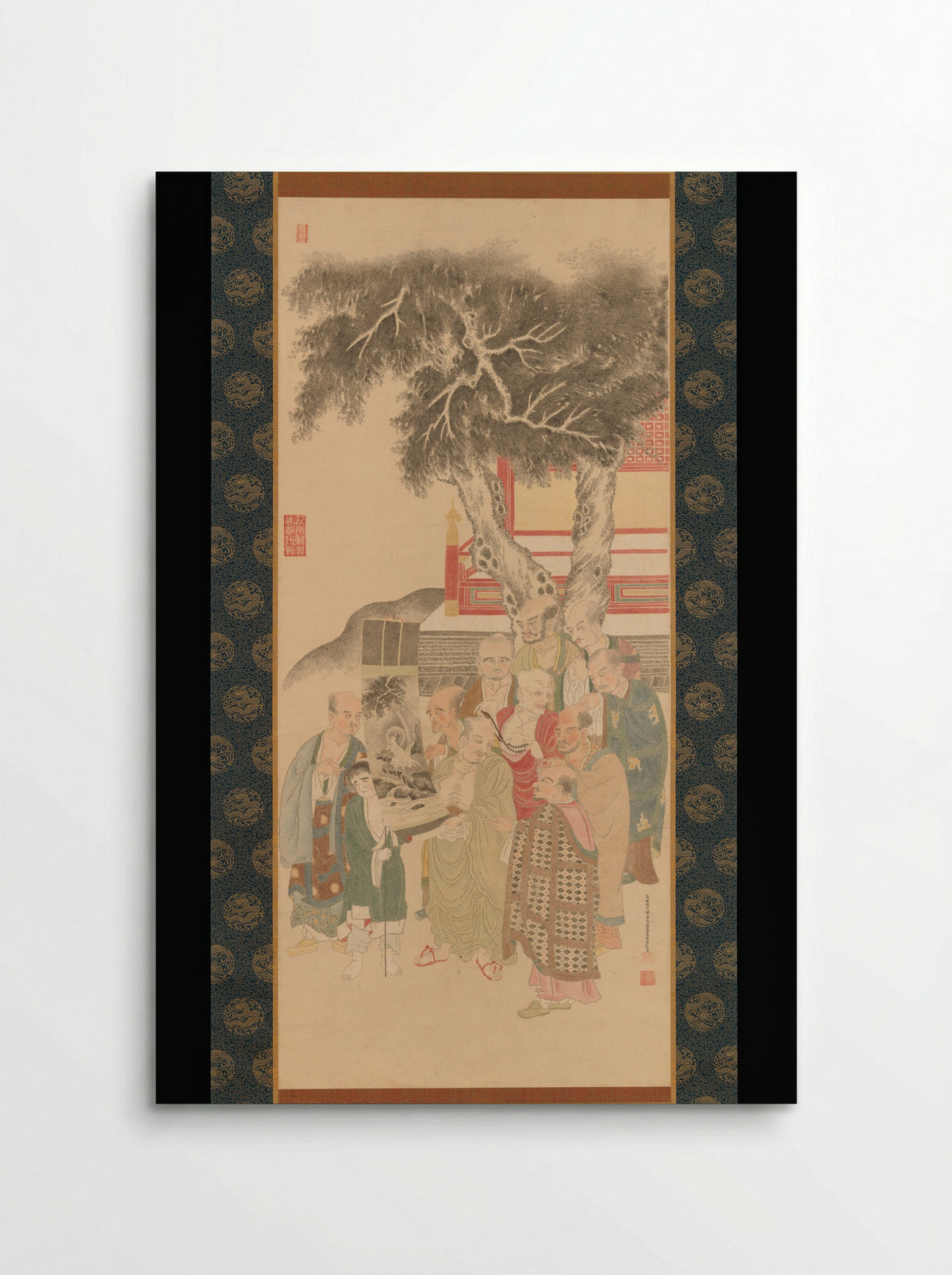 Ten Rakan Examining a Painting of White-Robed Kannon - Katō Nobukiyo - Poster