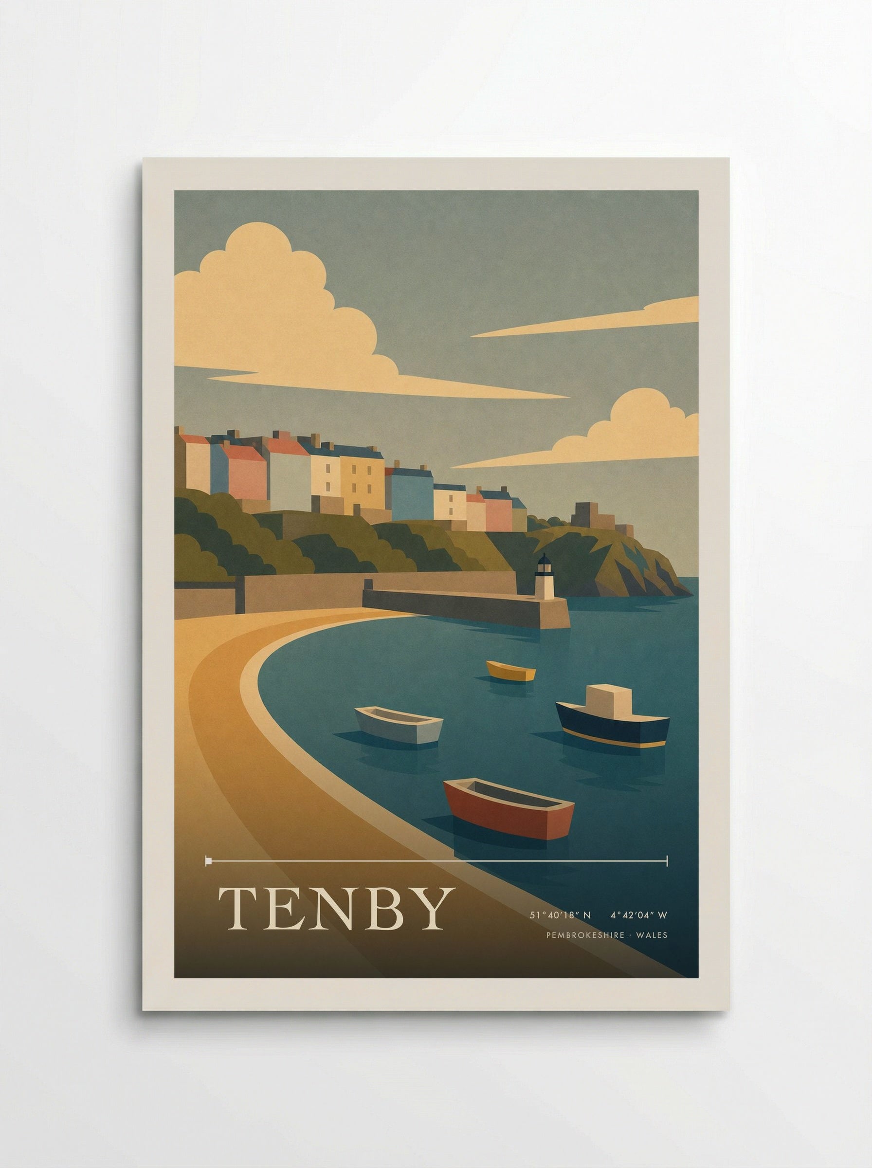 Tenby Pembrokeshire Travel Poster - Poster