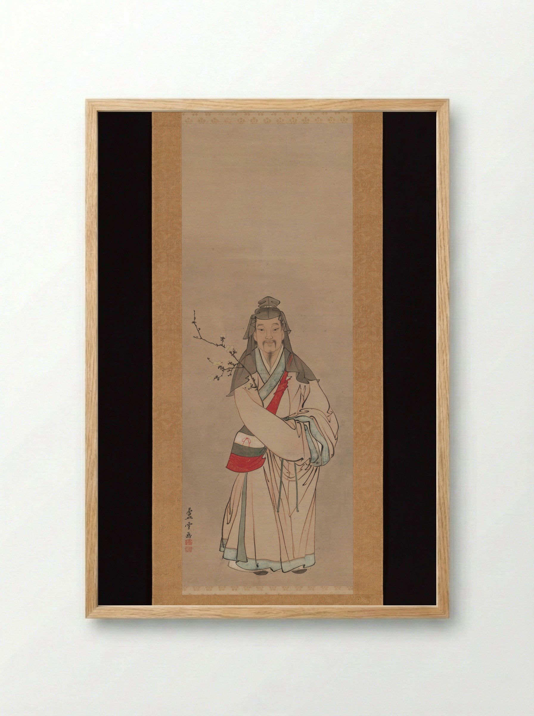 Tenjin Traveling to China - Nagasawa Rosetsu - Framed Print Wood