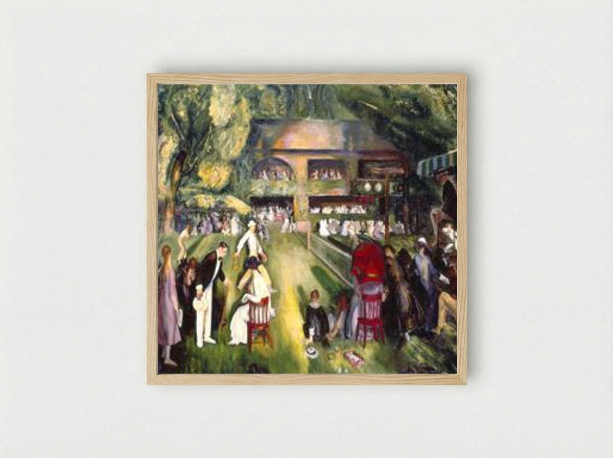 Tennis at Newport - George Bellows - Framed Print Wood