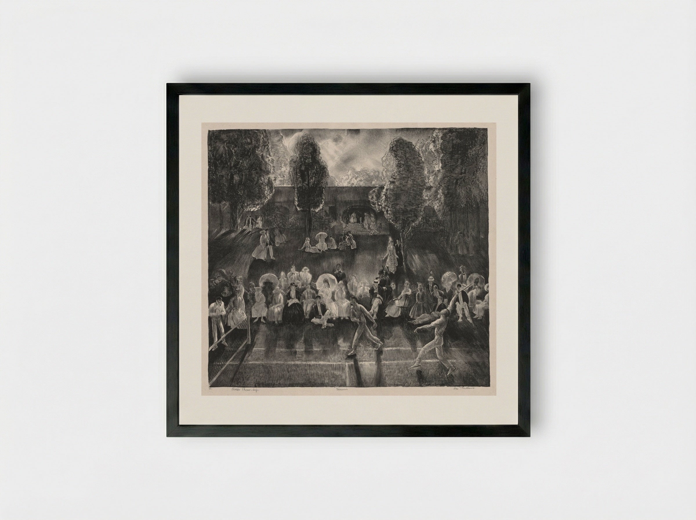 Tennis - George Bellows - Framed Print Black