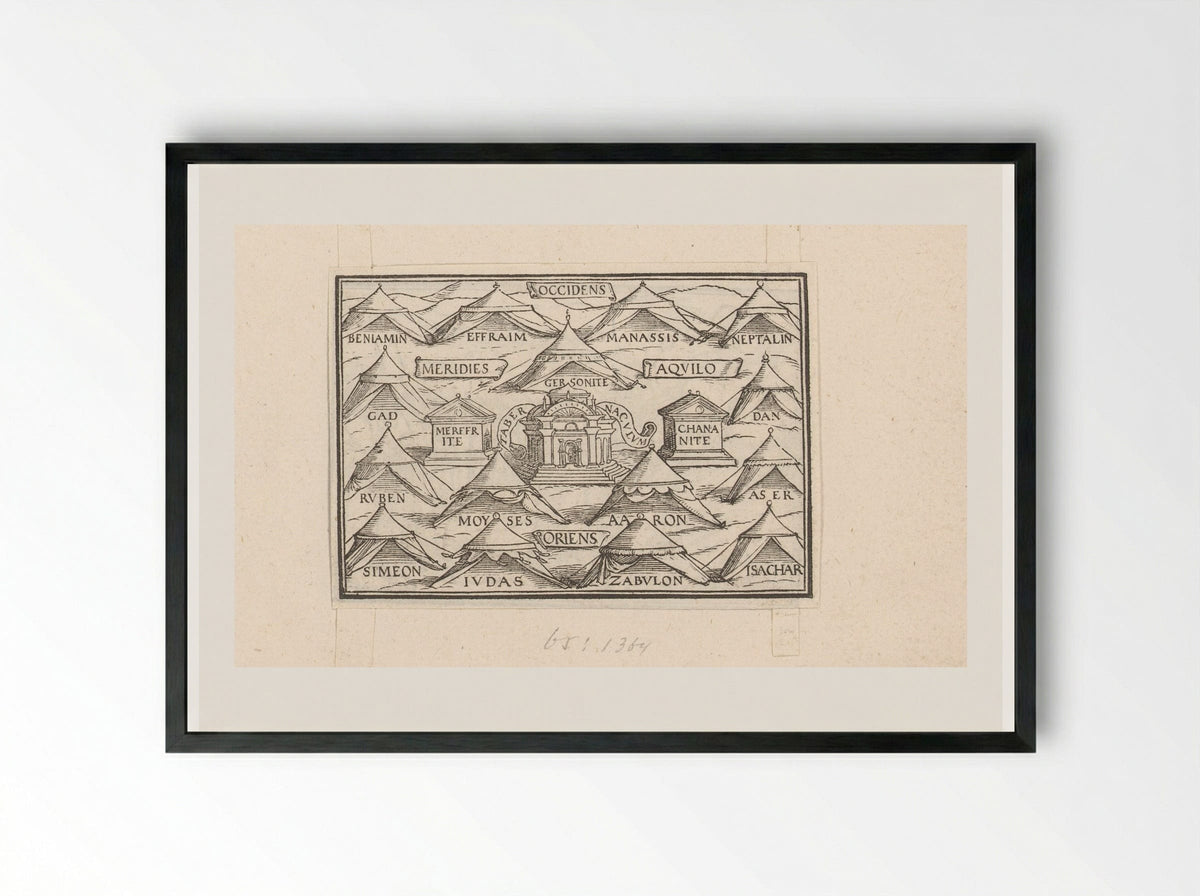 Tentenkamp van de stammen van Israël - Veit Rudolf Specklin - Framed Print Black
