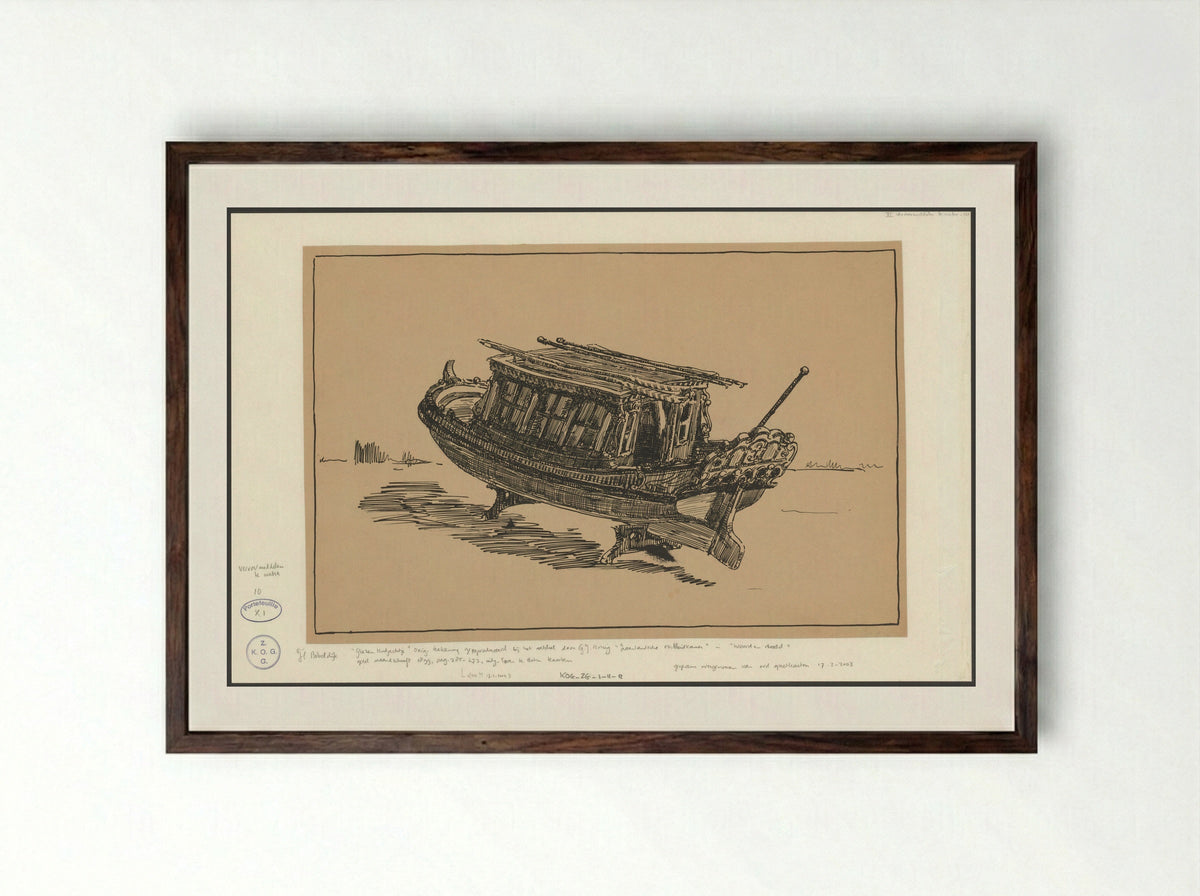 Tentjacht op het land - Felicien Bobeldijk - Framed Print Dark Wood