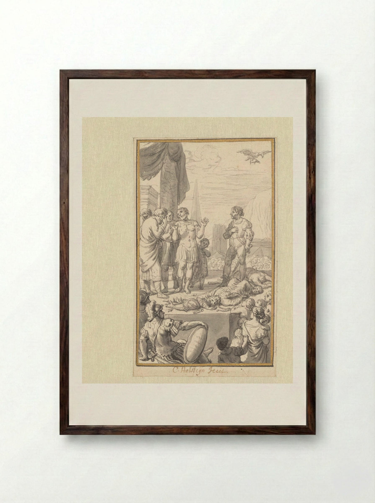 Terechtstelling - Cornelis Holsteyn - Framed Print Dark Wood