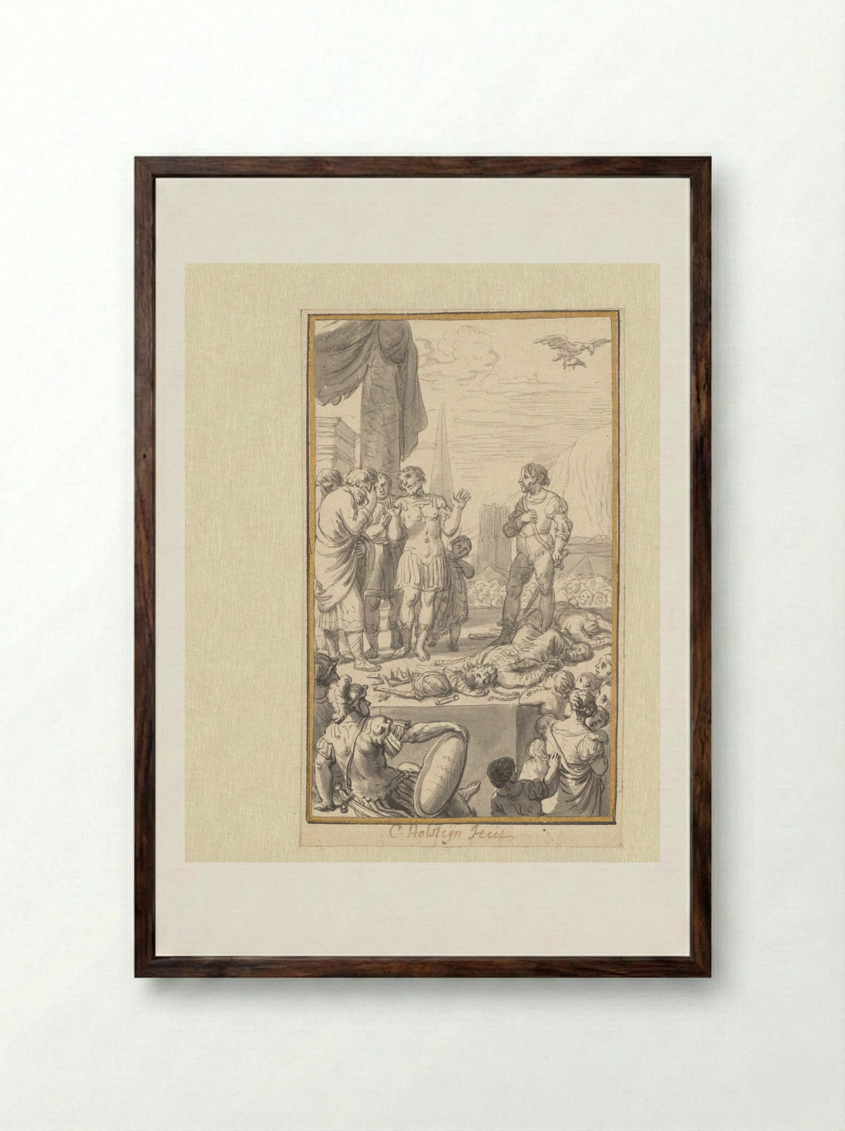 Terechtstelling - Cornelis Holsteyn - Framed Print Dark Wood