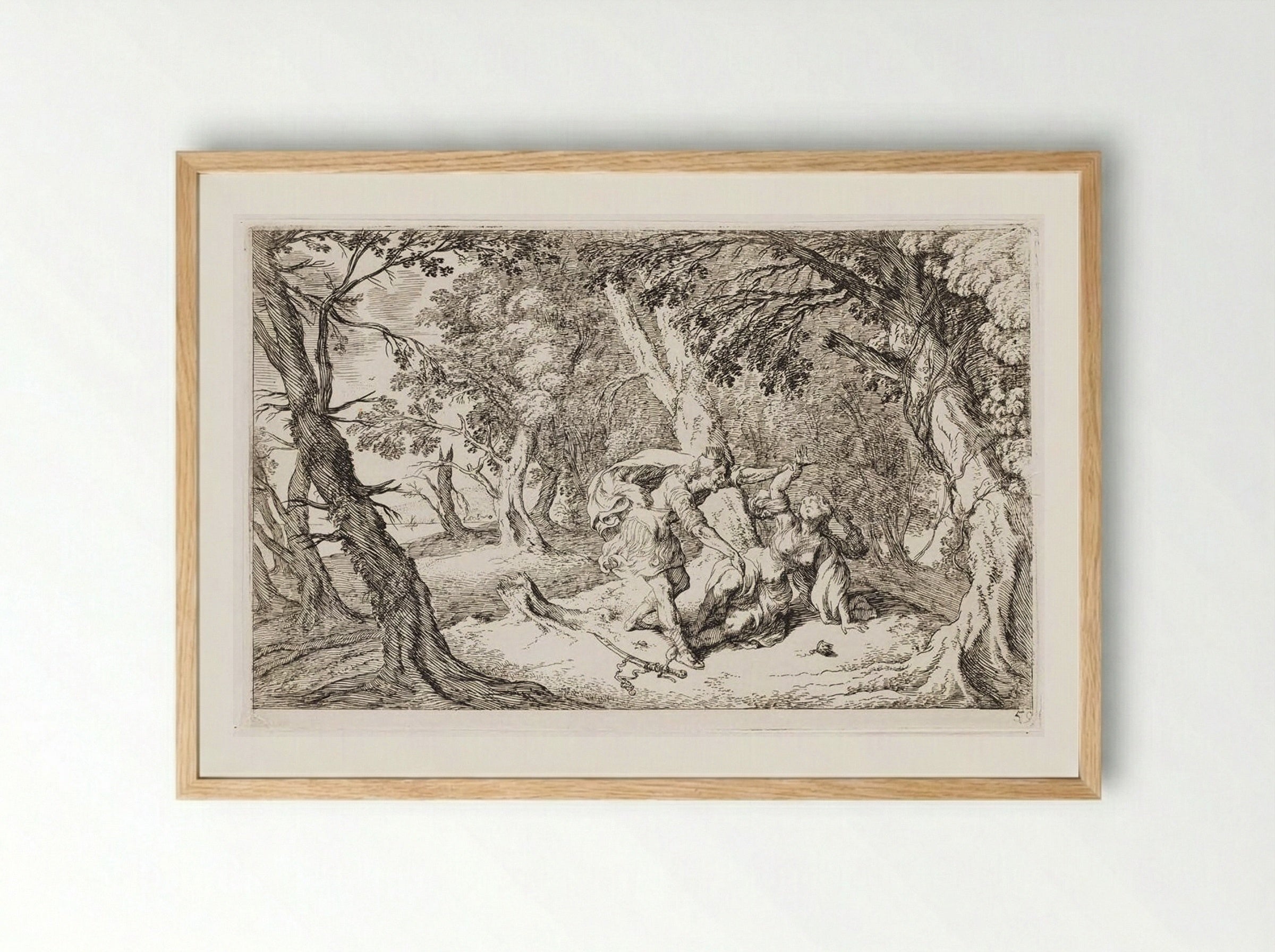 Tereus Abducts Philomela - Johann Wilhelm Baur - Framed Print Wood