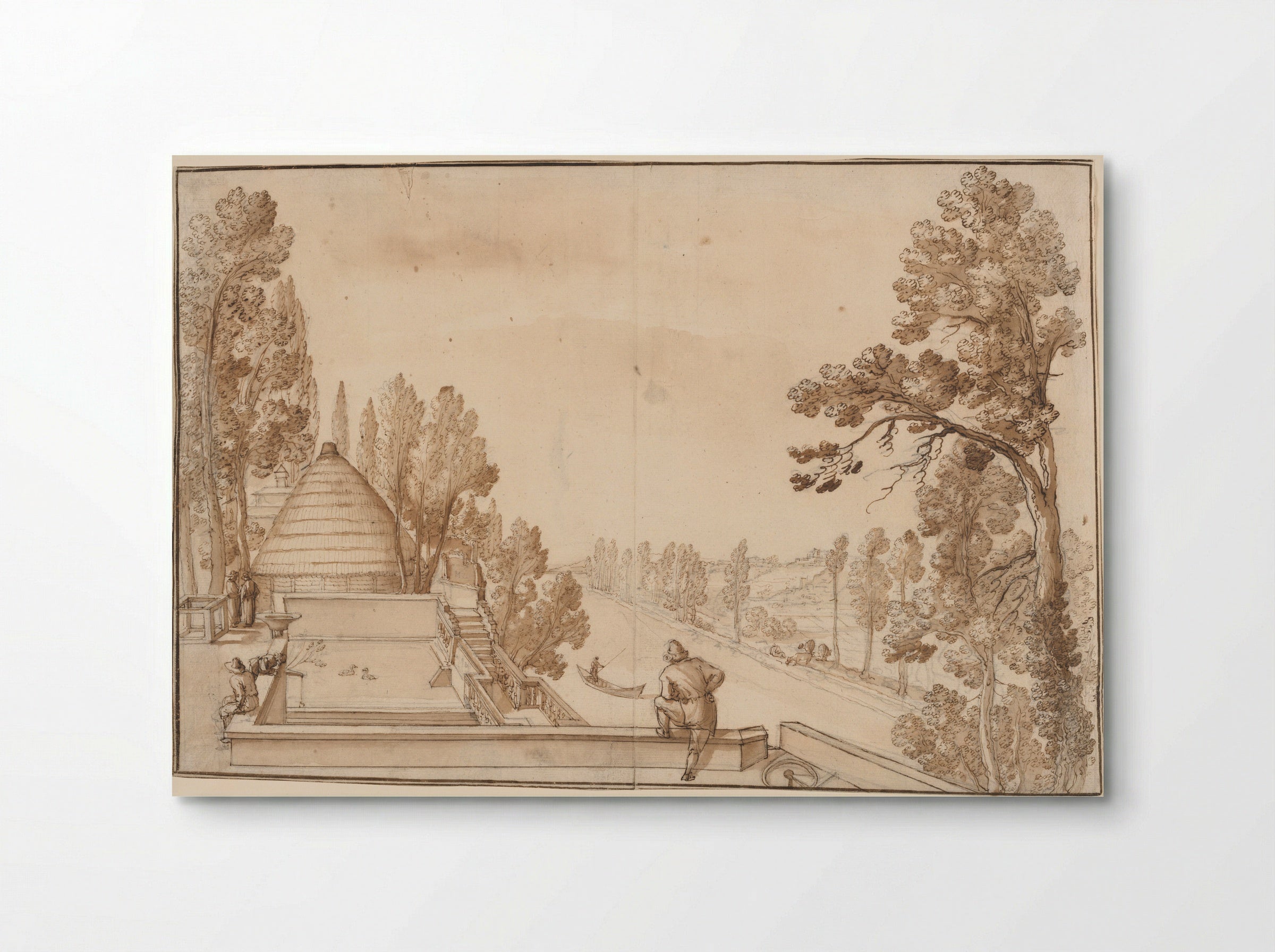 Terrace Overlooking a Canal - Remigio Cantagallina - Poster