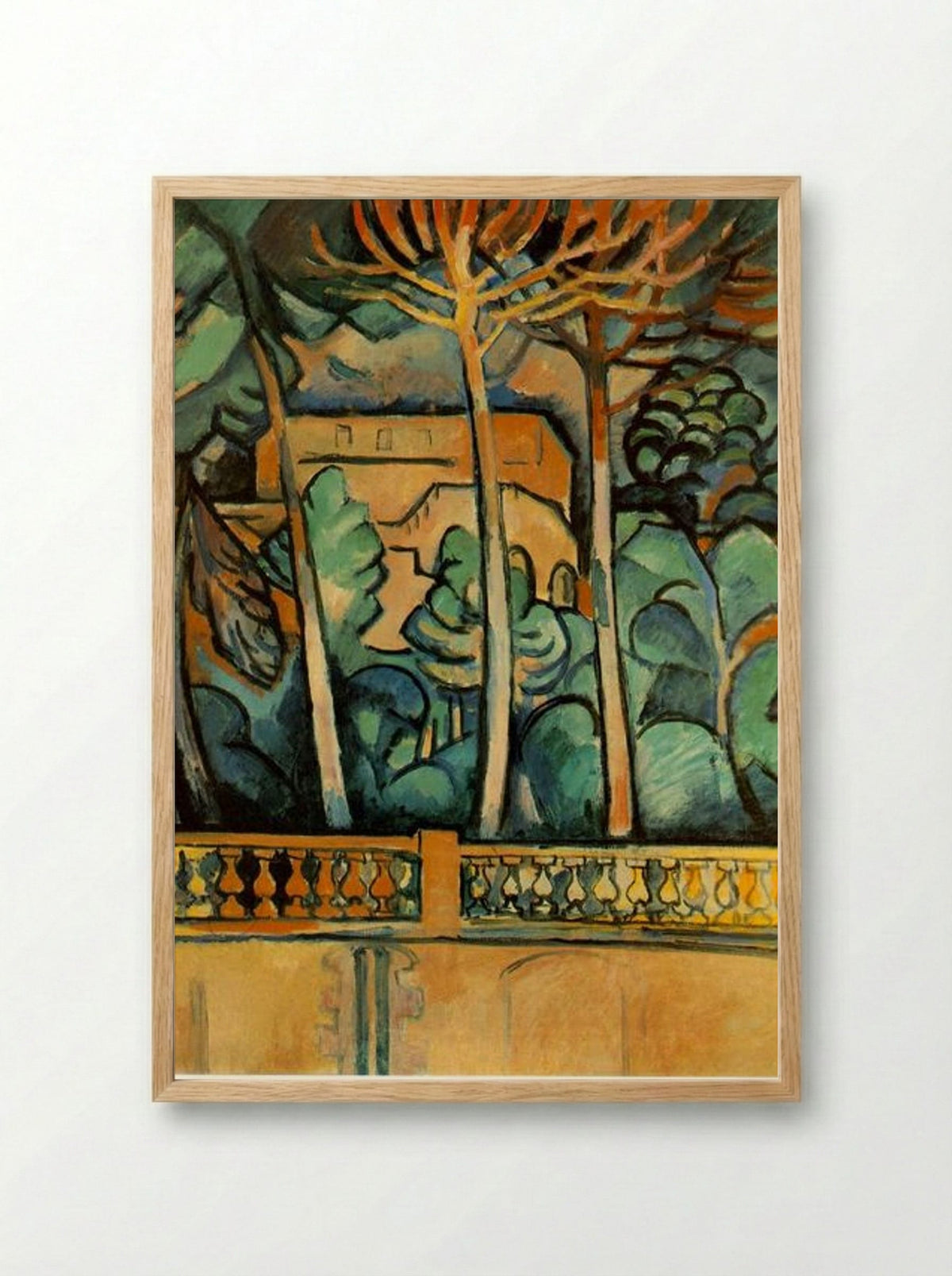 Terrace of Hotel Mistral at Estaque - Georges Braque - Framed Print Wood