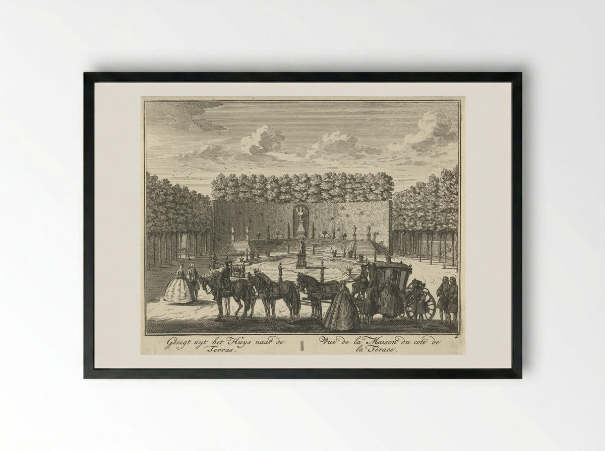 Terras in de tuin van Huis ter Meer te Maarssen - Hendrik de Leth - Framed Print Black