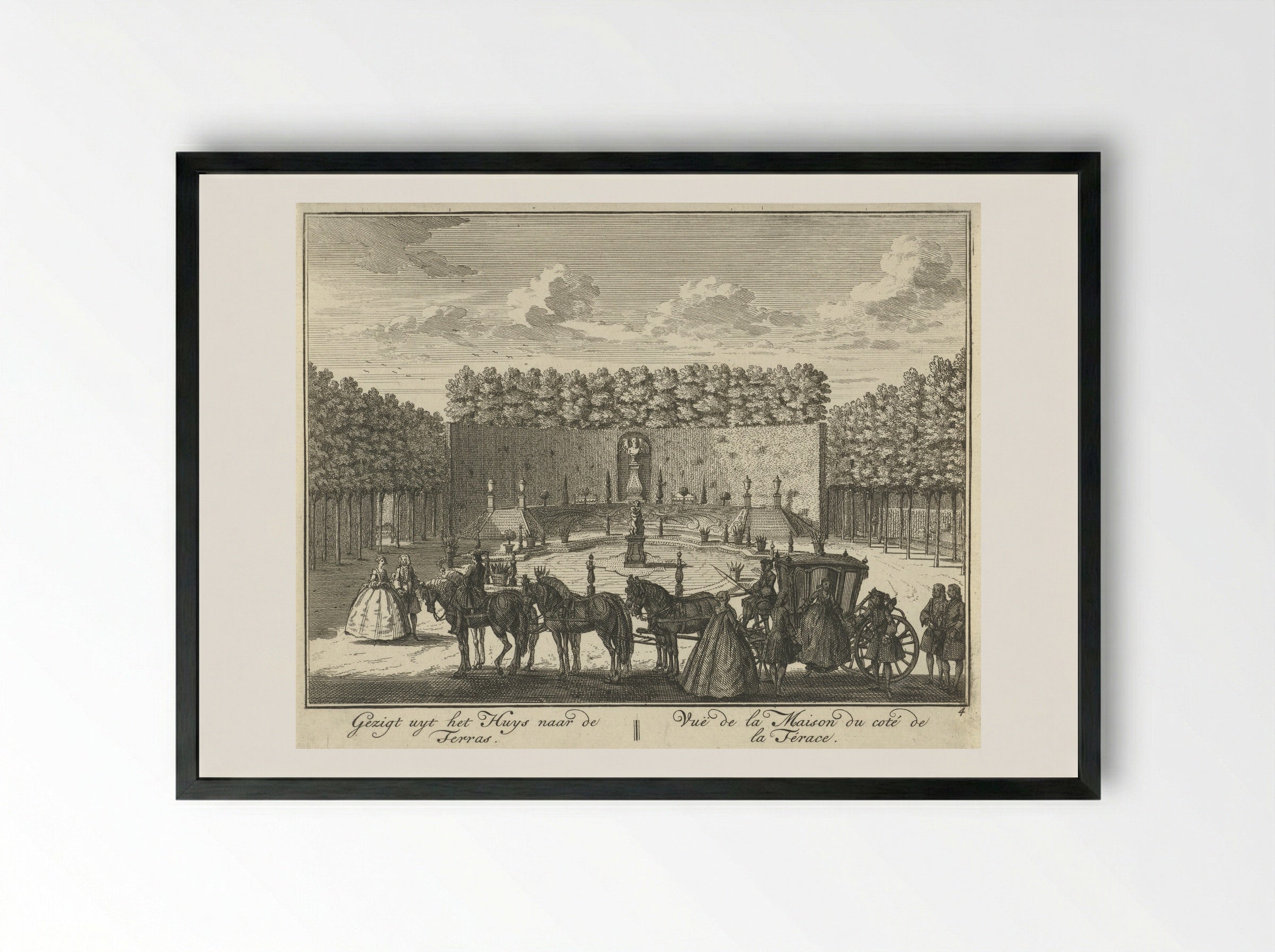 Terras in de tuin van Huis ter Meer te Maarssen - Hendrik de Leth - Framed Print Black