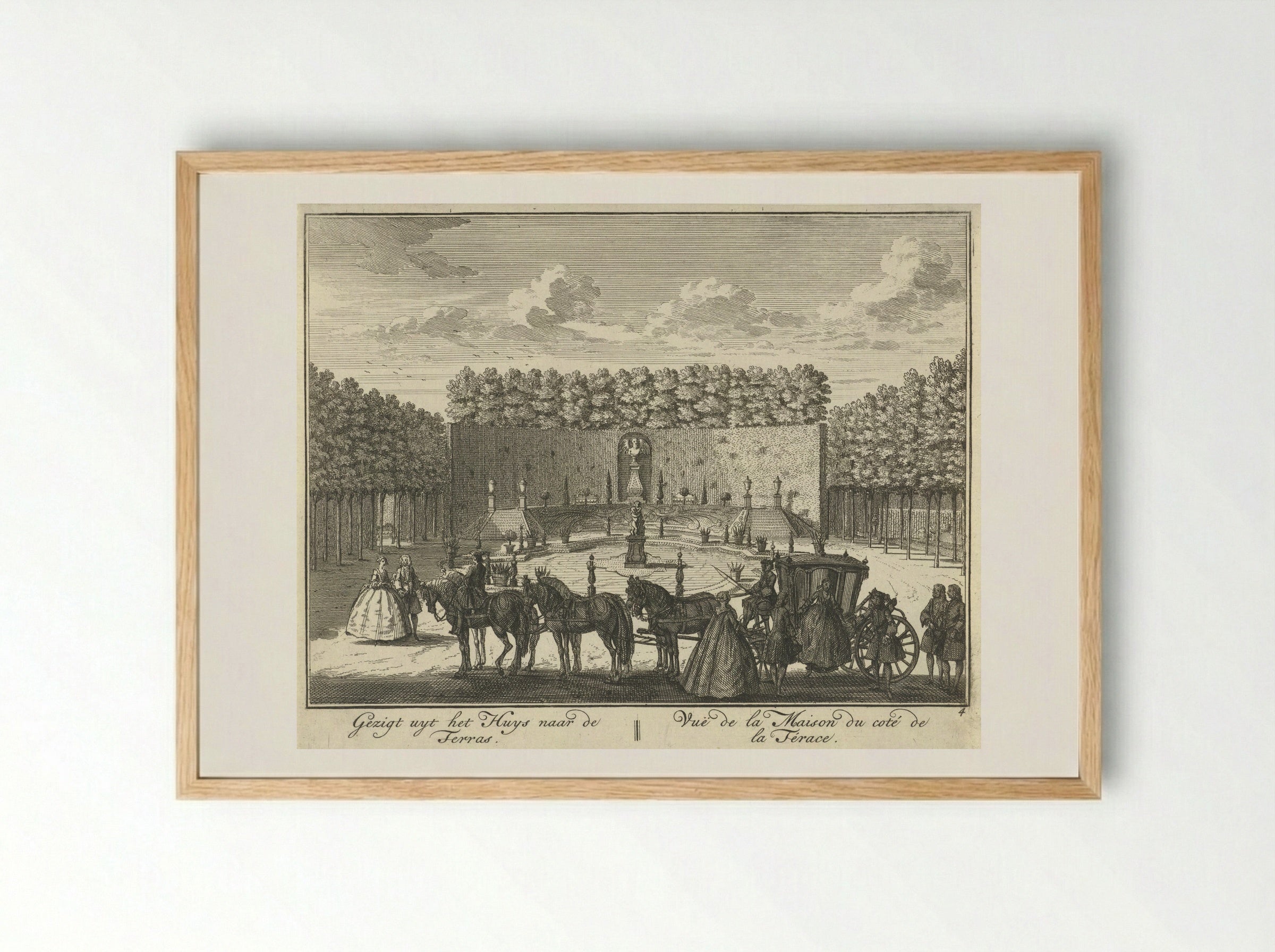Terras in de tuin van Huis ter Meer te Maarssen - Hendrik de Leth - Framed Print Wood