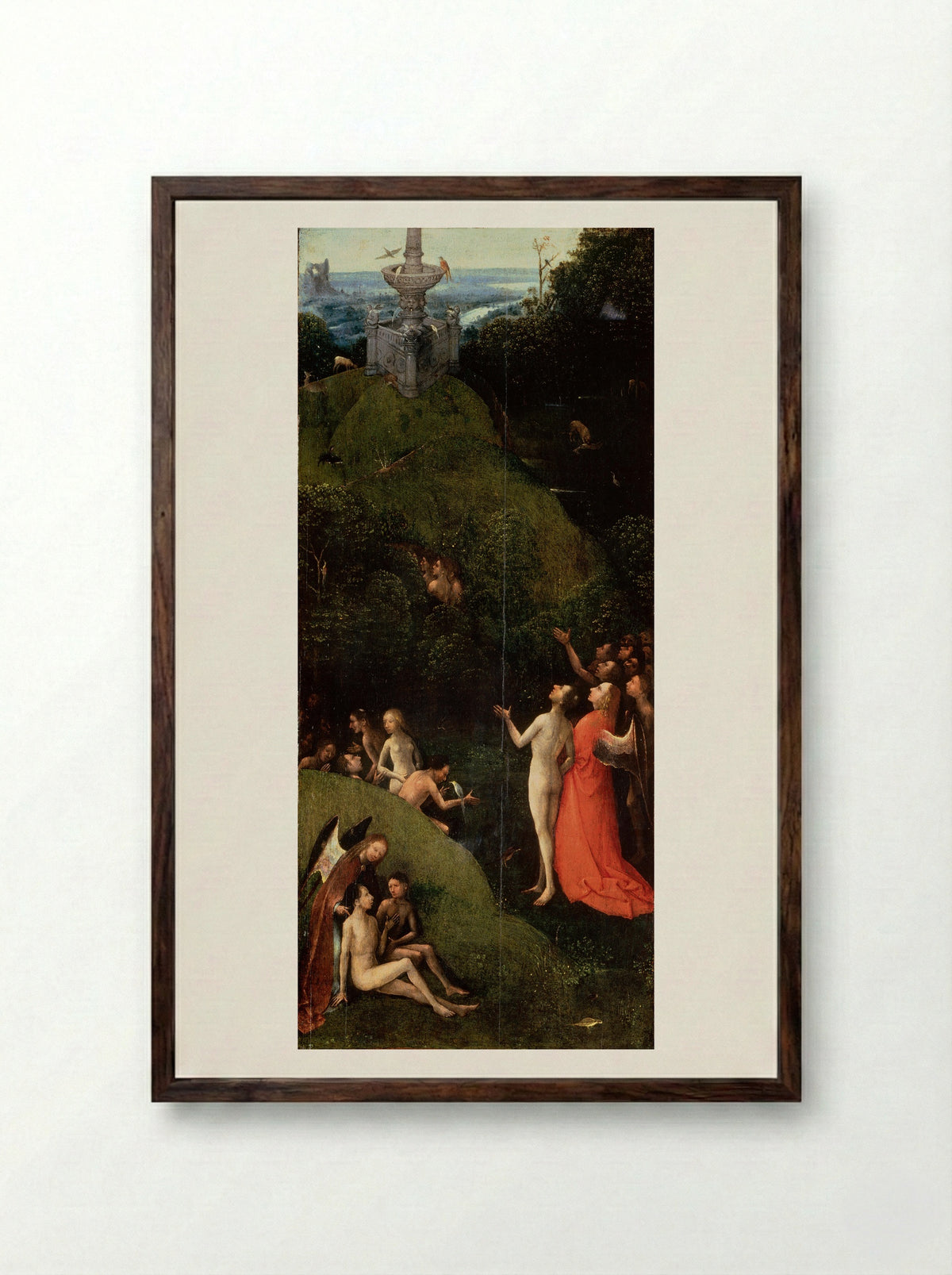 Terrestrial Paradise - Hieronymus Bosch - Framed Print Dark Wood