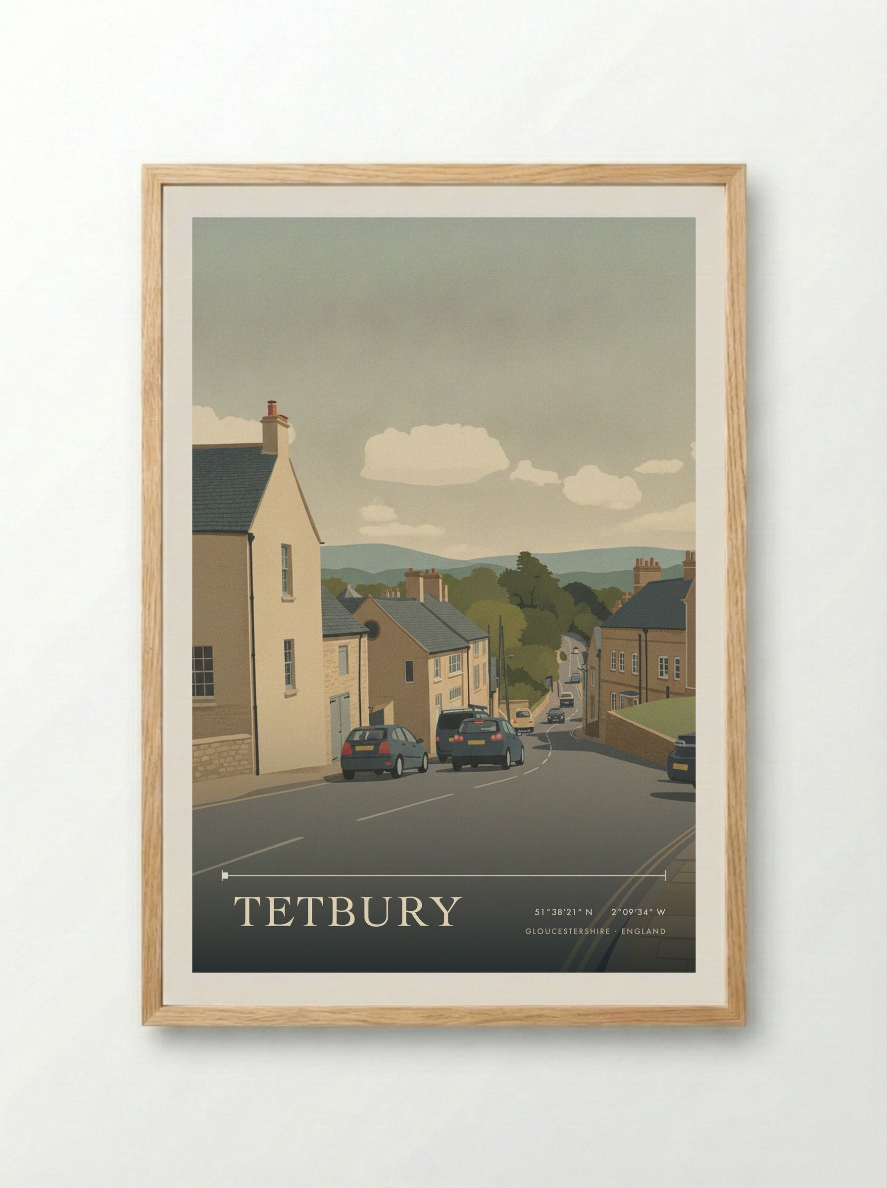 Tetbury Gloucestershire England Travel Poster - Framed Print Wood