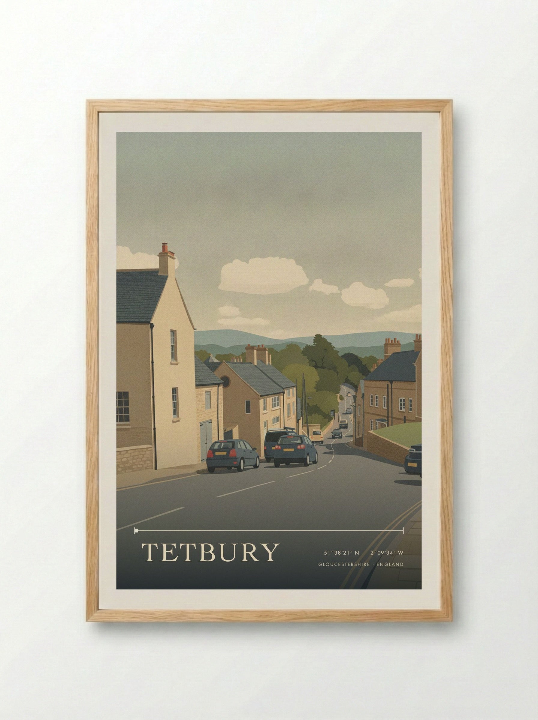 Tetbury Gloucestershire England Travel Poster - Framed Print Wood