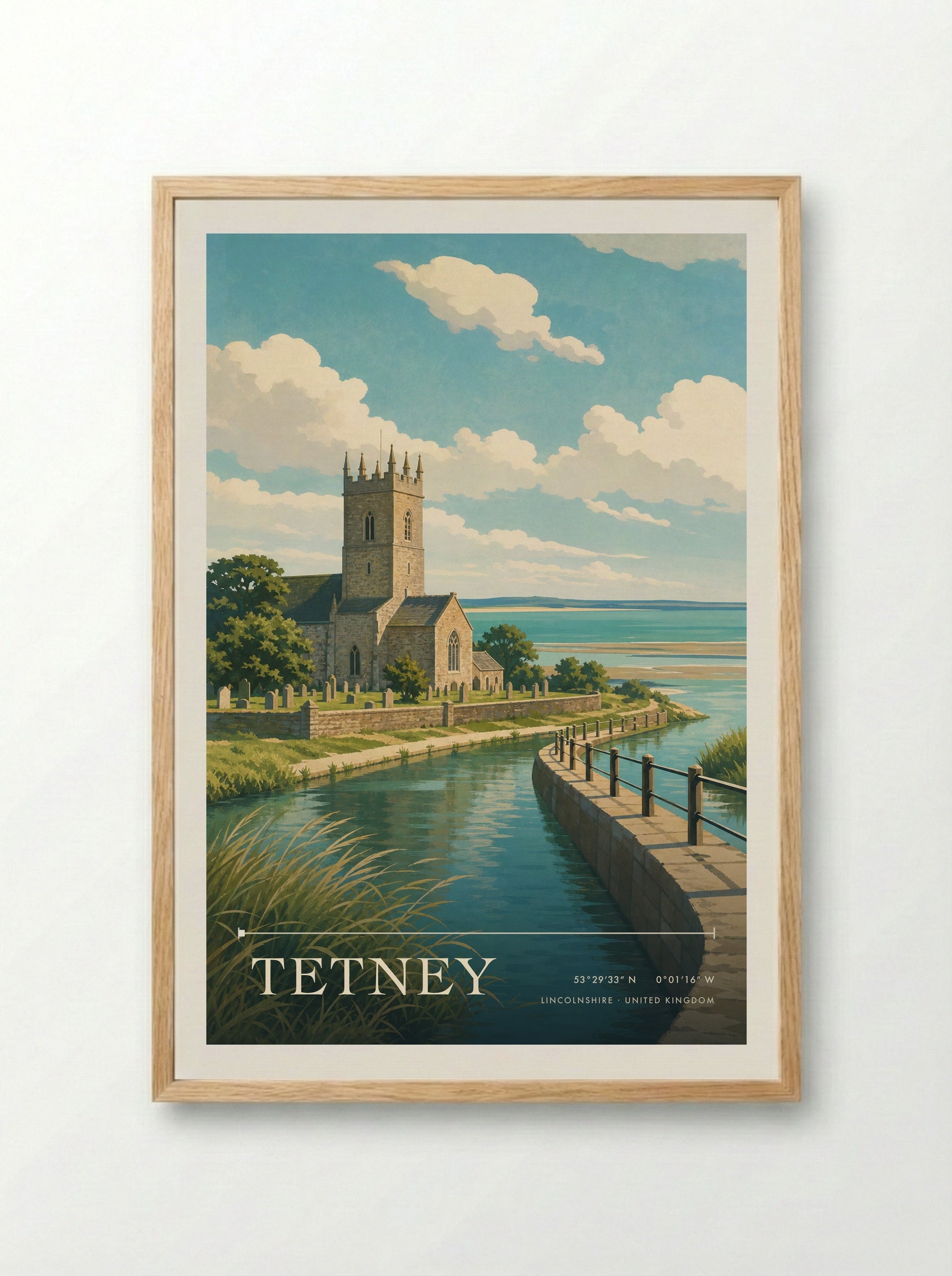 Tetney Lincolnshire United Kingdom Travel Poster - Framed Print Wood