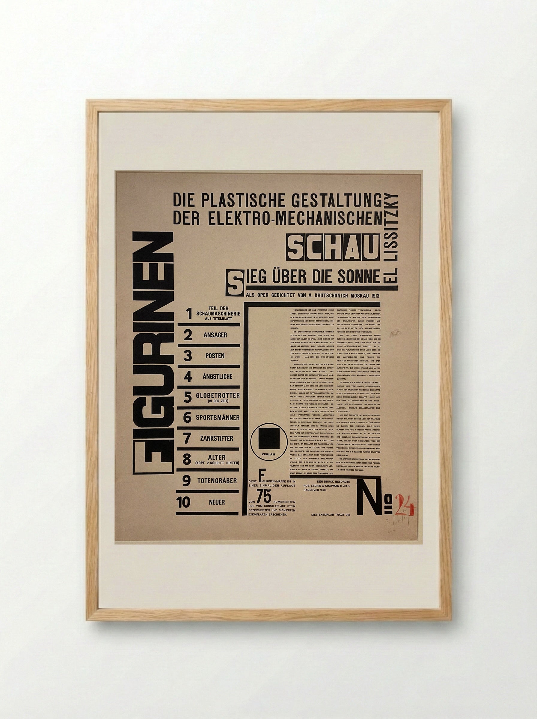 Text Sheet from Figurines - El Lissitzky - Framed Print Wood