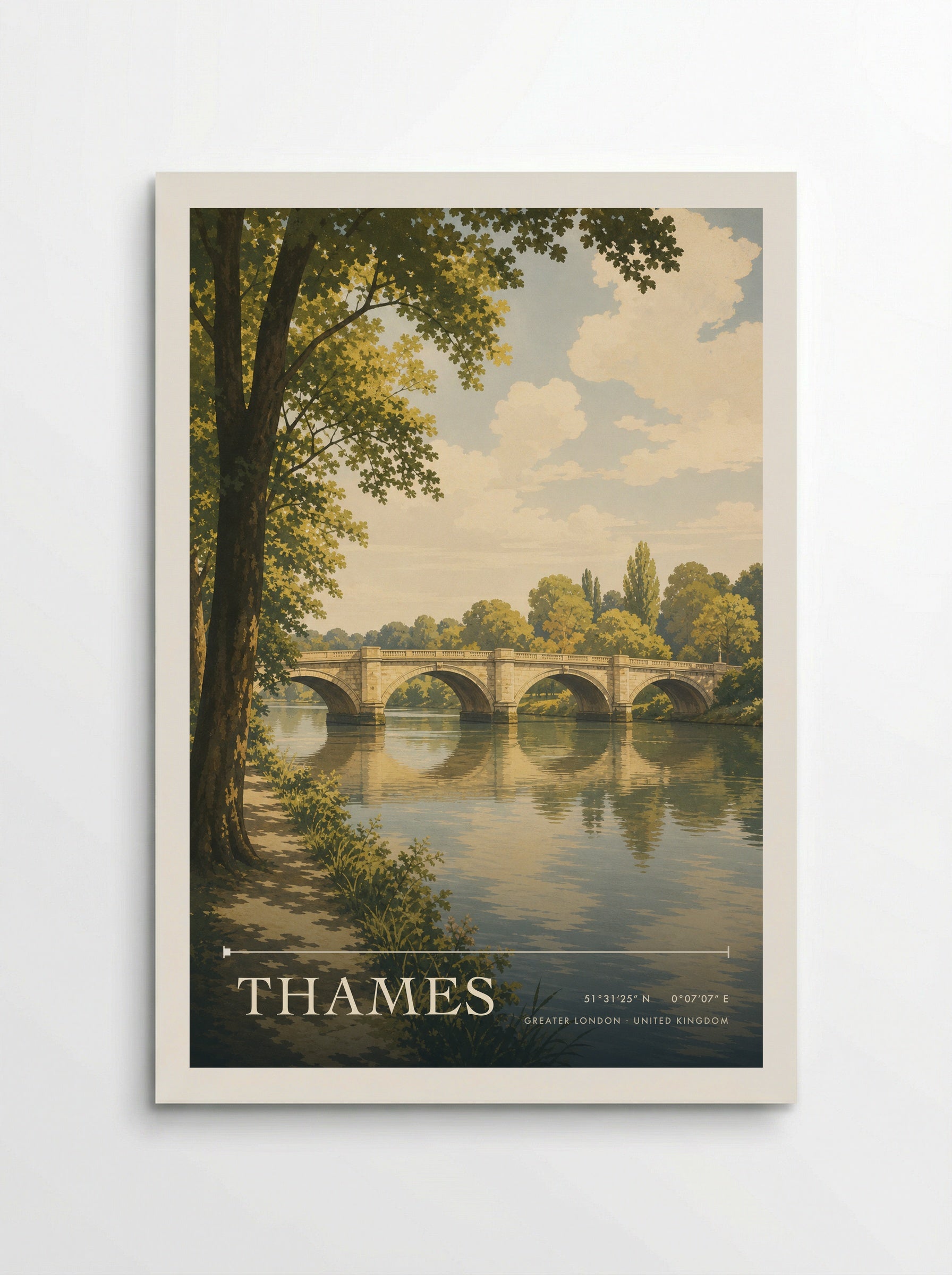 Thames Greater London United Kingdom Travel Poster - Poster