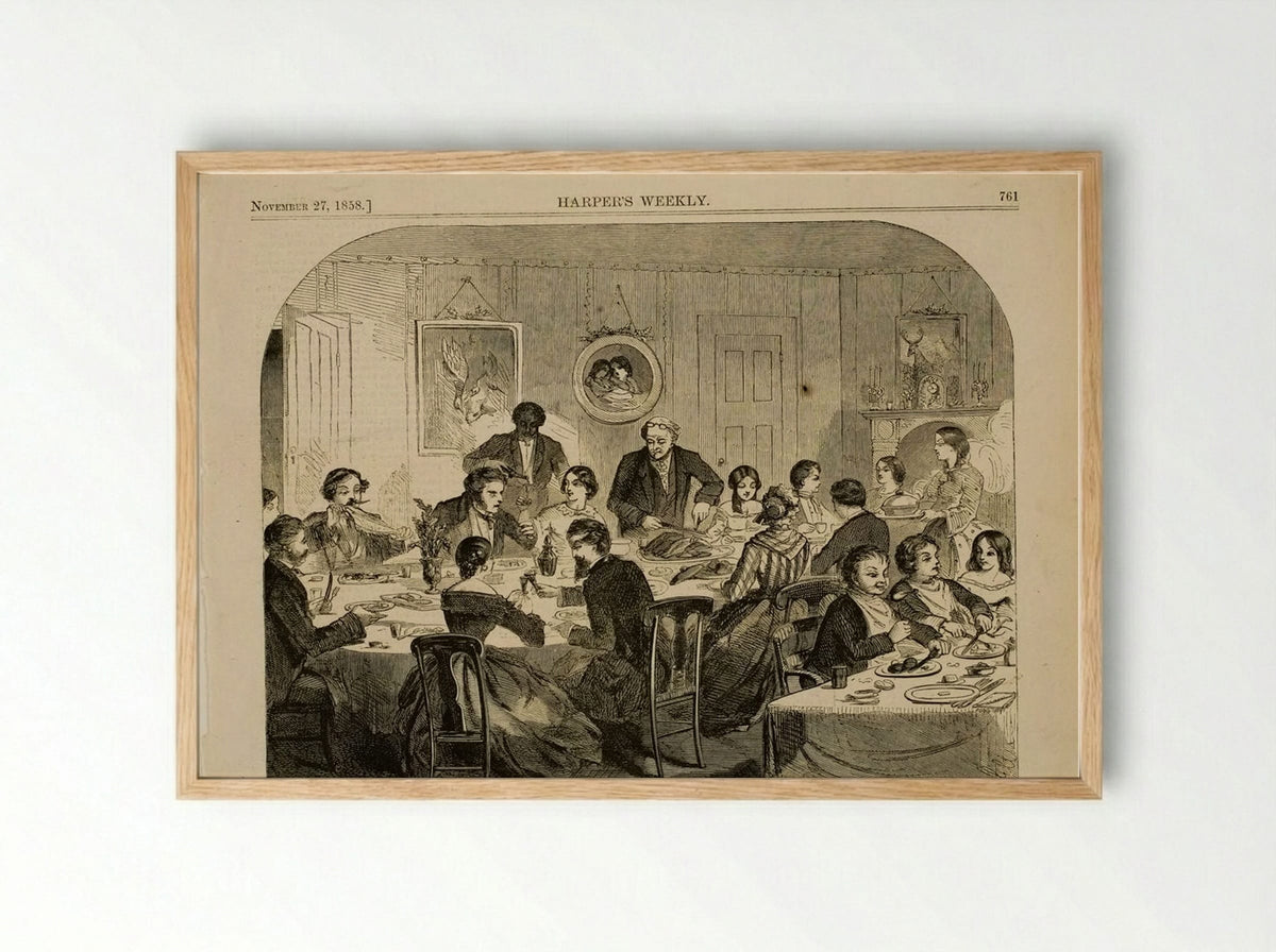Thanksgiving Day - The Dinner - Winslow Homer - Framed Print Wood