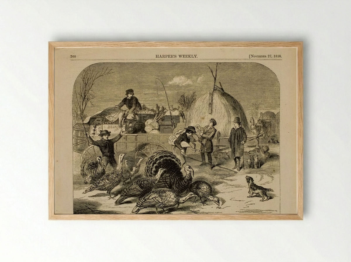 Thanksgiving Day - Ways and Means - Winslow Homer - Framed Print Wood