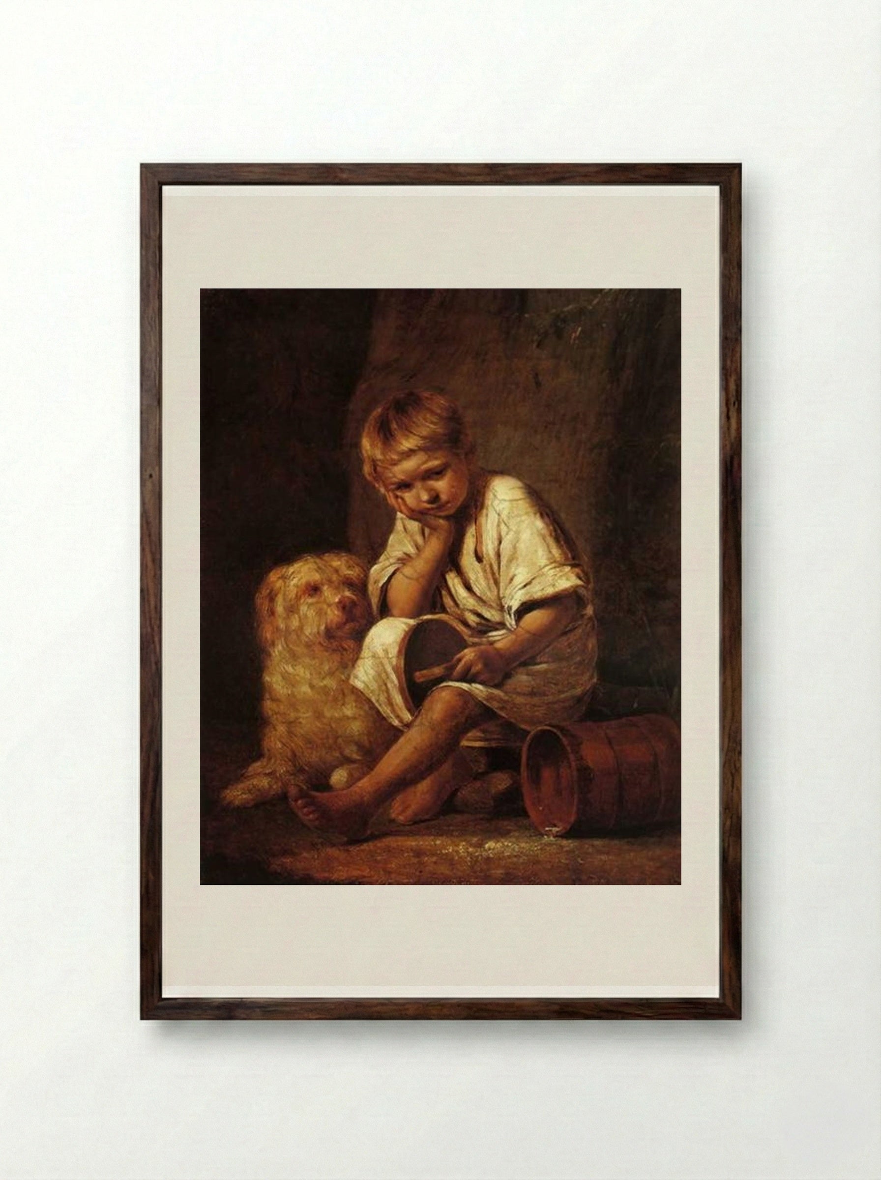 That is, those Fathers Dinner! - Alexey Venetsianov - Framed Print Dark Wood