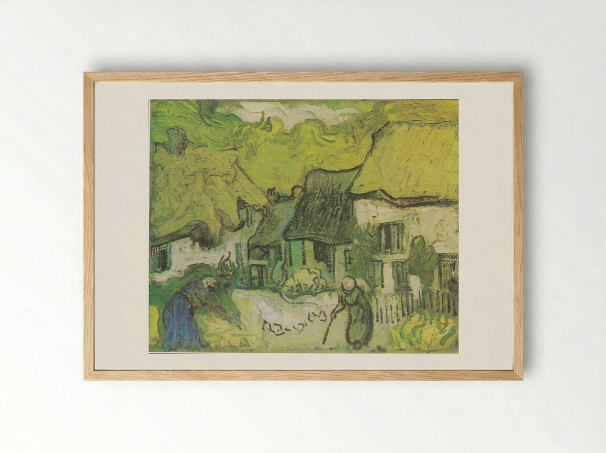 Thatched Cottages in Jorgus - Vincent van Gogh - Framed Print Wood