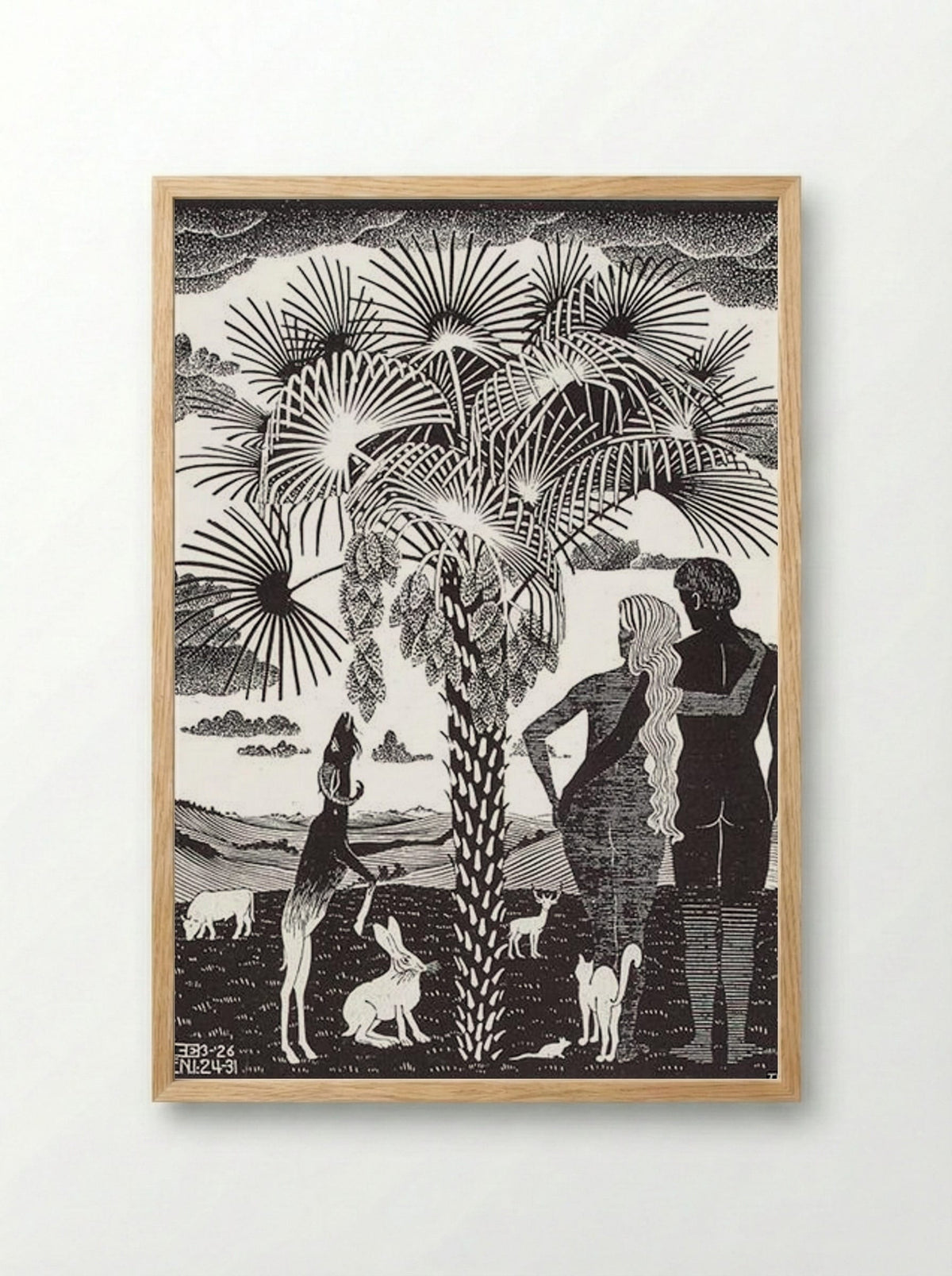 The 6th Day of the Creation - M.C. Escher - Framed Print Wood