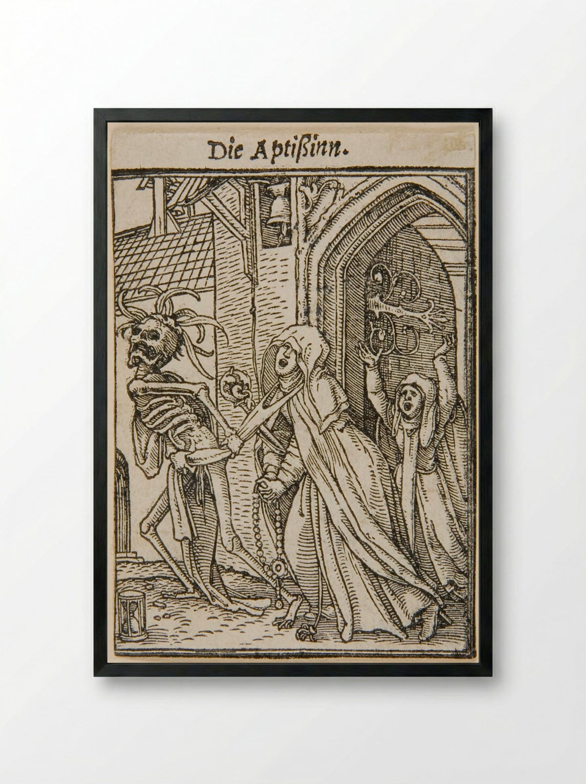 The Abbess - Hans Holbein the Younger - Framed Print Black