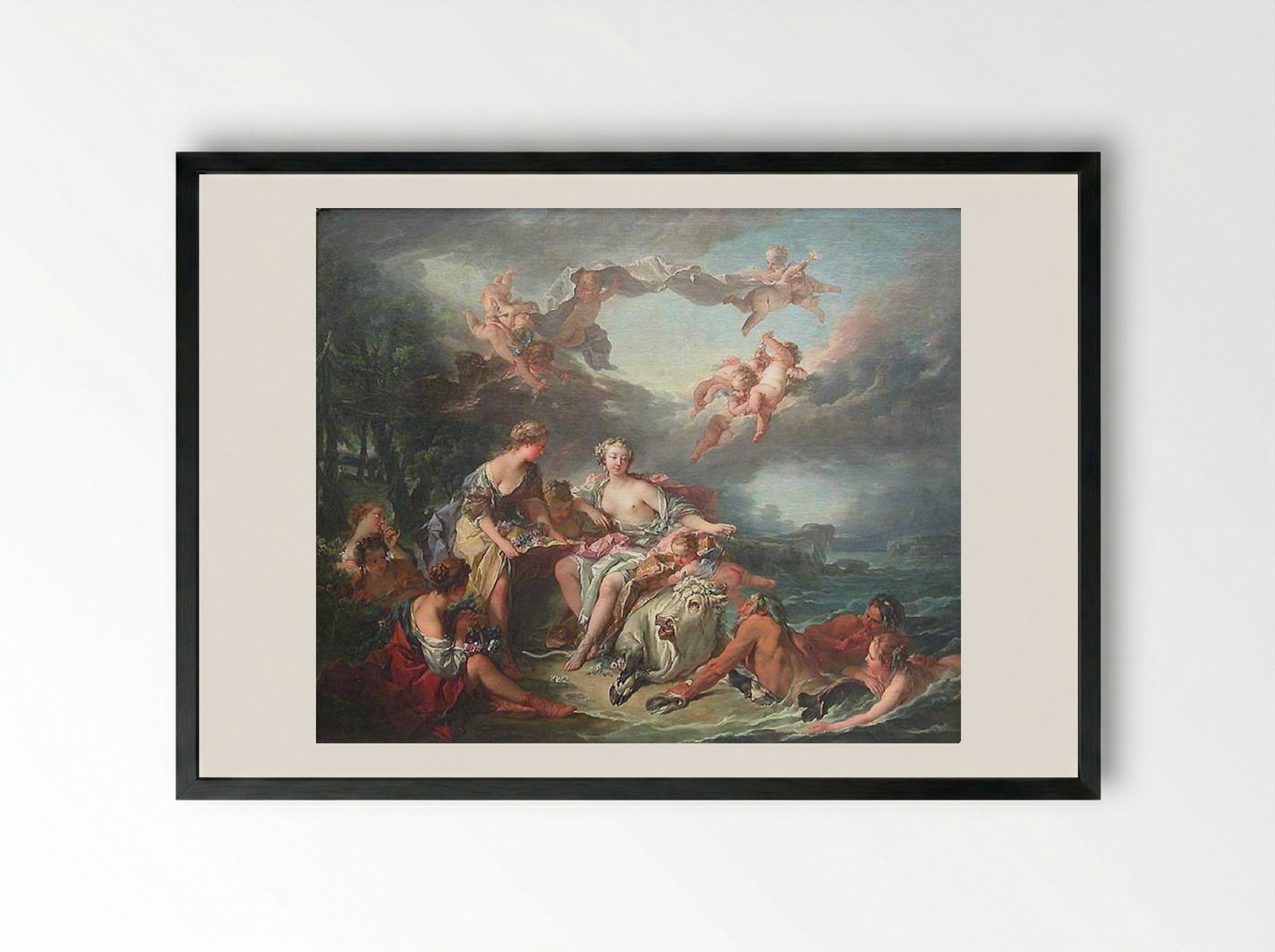 The Abduction of Europe - Francois Boucher - Framed Print Black