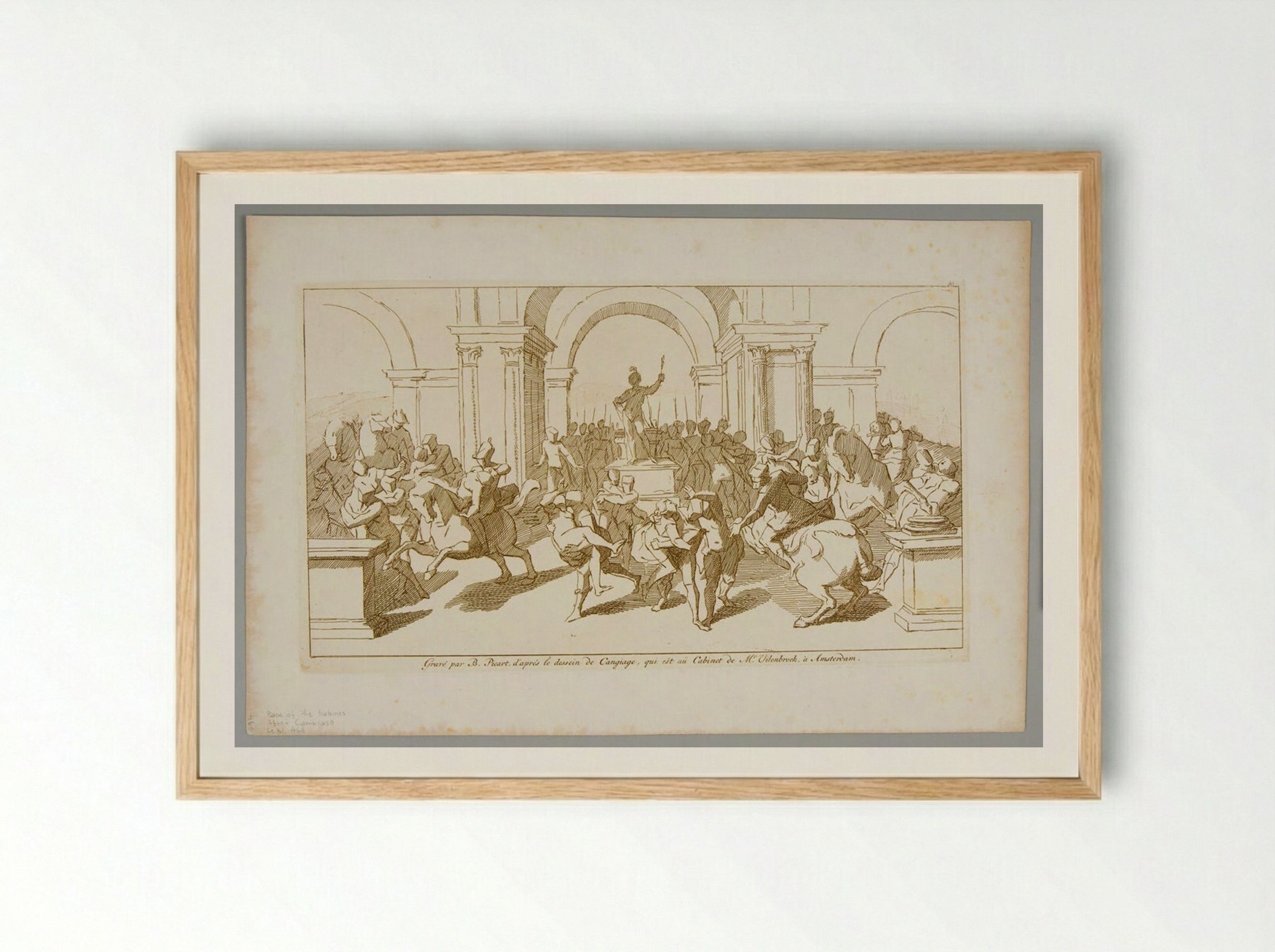 The Abduction of the Sabine Women - Bernard Picart - Framed Print Wood