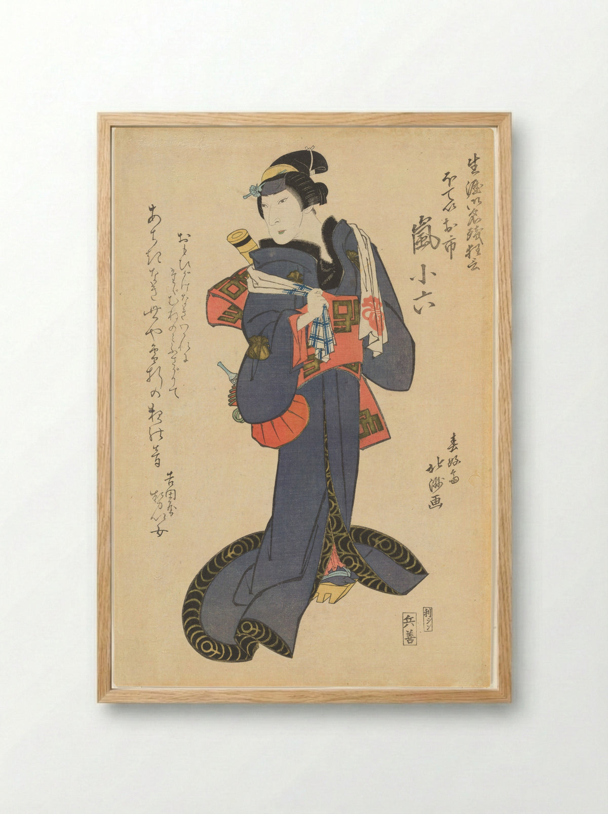 The Actor Arashi Koroku IV - Shunkōsai Hokushū - Framed Print Wood