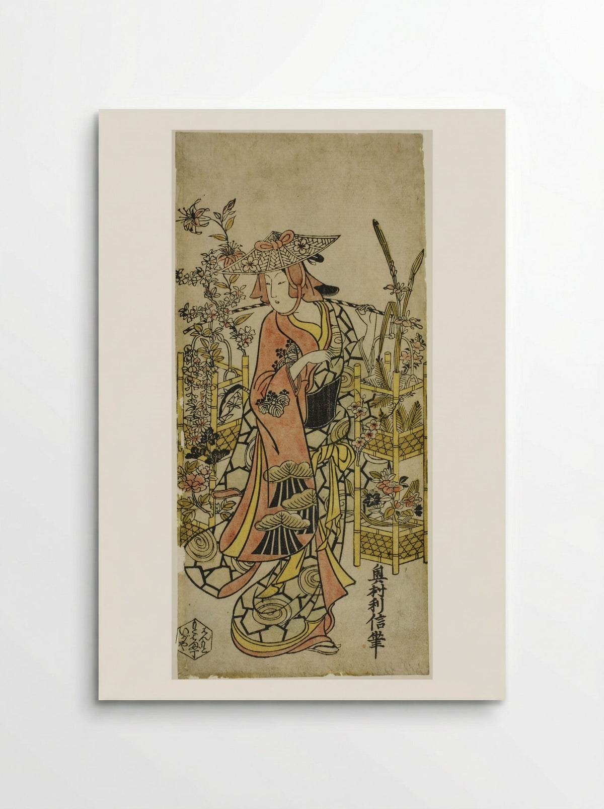 The Actor Hayakawa Hatsuse as a Flower Vendor - Okumura Toshinobu - Poster