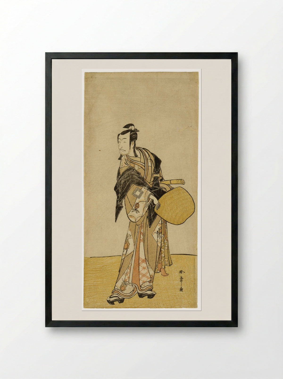 The Actor Ichikawa Danjuro V as Ashikaga Takauji - Katsukawa Shunsho - Framed Print Black