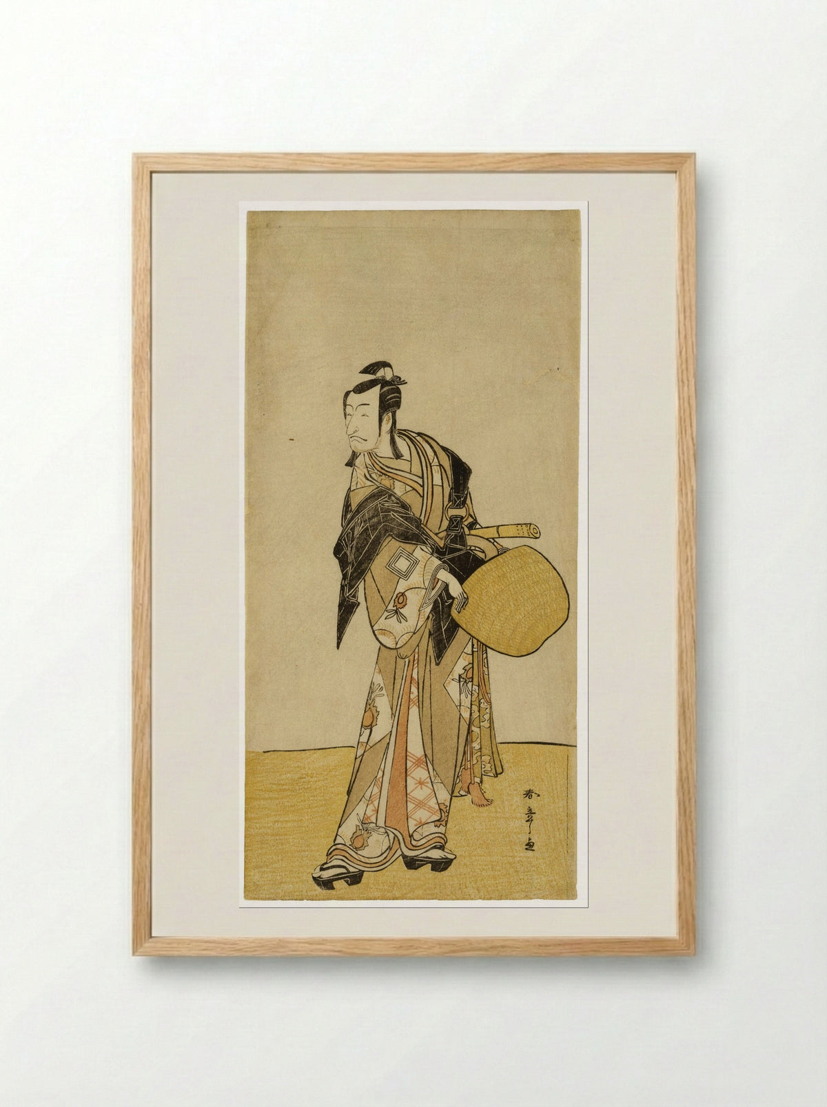 The Actor Ichikawa Danjuro V as Ashikaga Takauji - Katsukawa Shunsho - Framed Print Wood