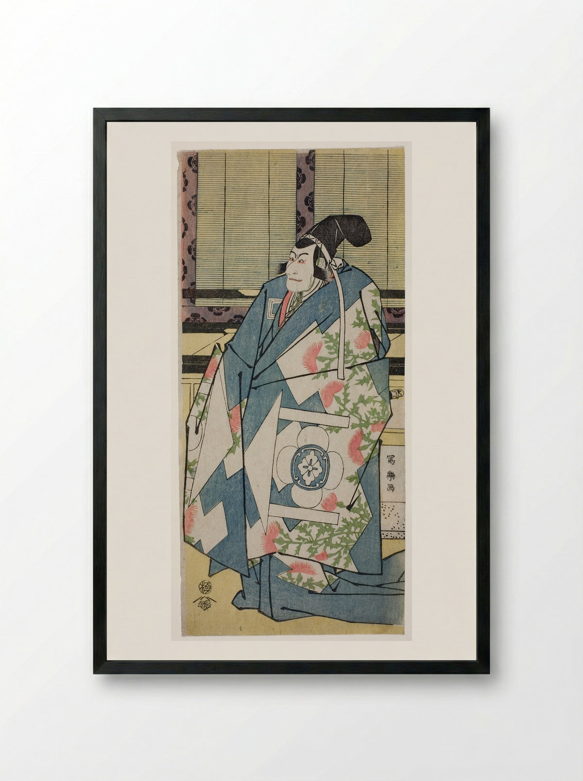 The Actor Ichikawa Ebizō V as Kudo Saemon Suketsune - Tōshūsai Sharaku - Framed Print Black