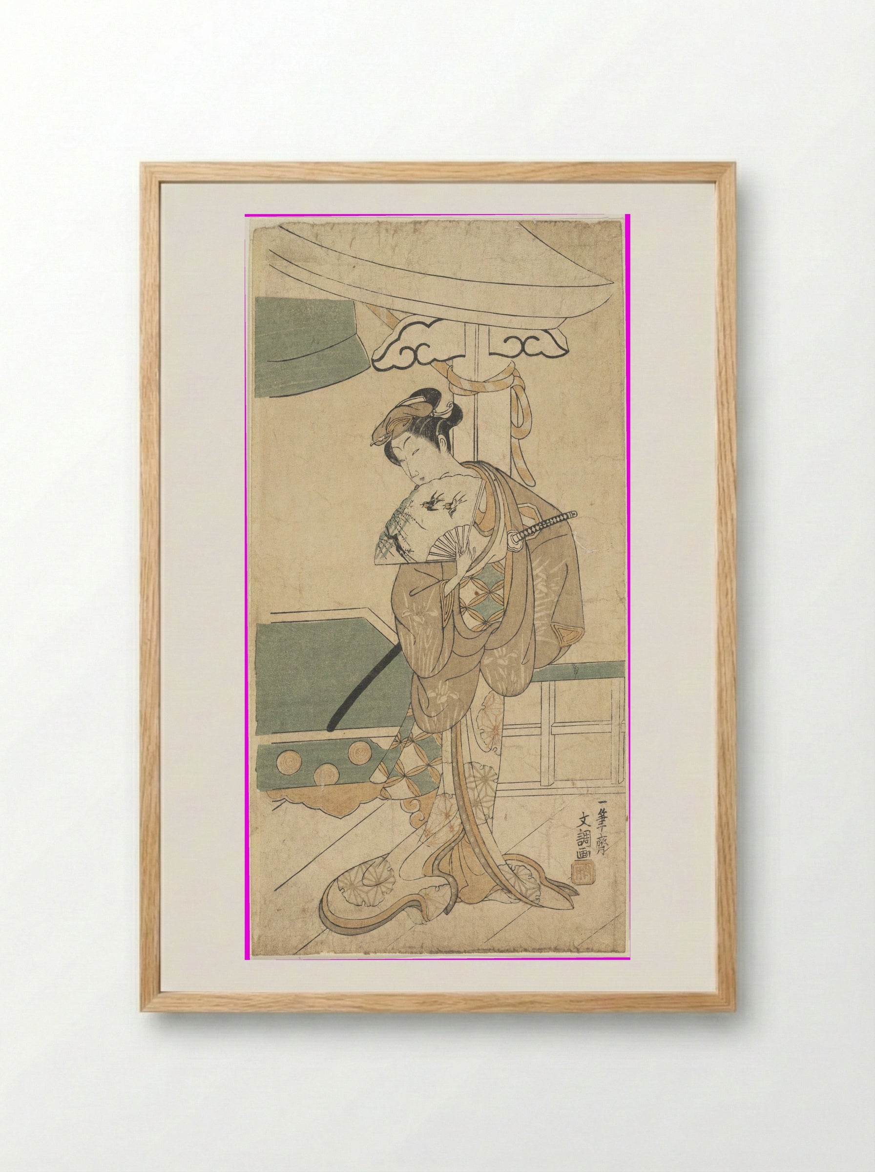 The Actor Ichikawa Uzayemon IX in a Female Role - Ippitsusai Bunchō - Framed Print Wood