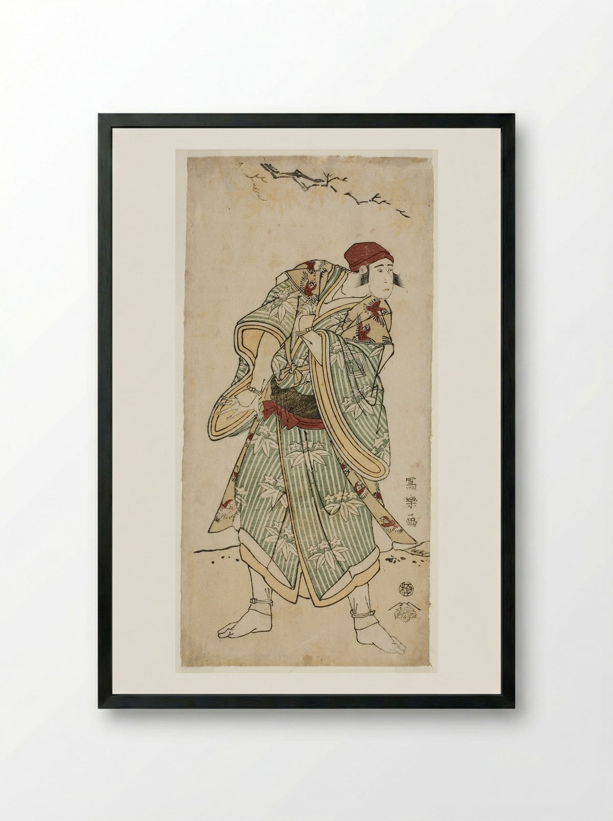 The Actor Ichikawa Yaozo III as the Sparrow Seller Bunji Yasukata - Tōshūsai Sharaku - Framed Print Black